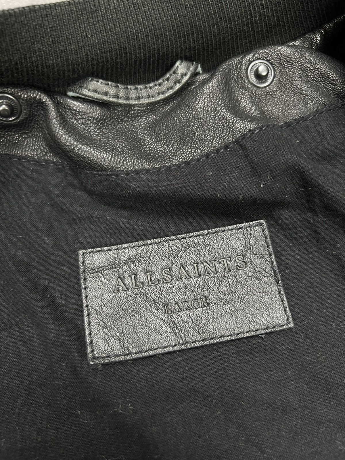 Allsaints ALL SAINTS Leather Jacket Black Biker Bomber Hooded ABBOT L Size US L / EU 52-54 / 3 - 10 Thumbnail
