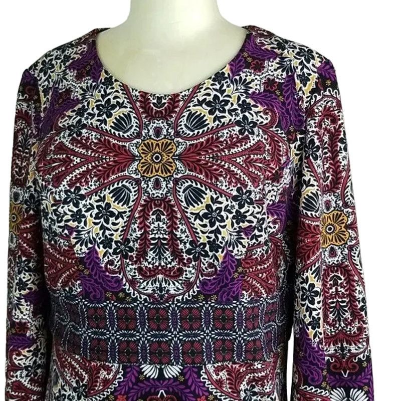 Chicos Chicos Women Floral Medallion Print Midi Sheath Dress 1 8/10 Size M / US 6-8 / IT 42-44 - 3 Thumbnail