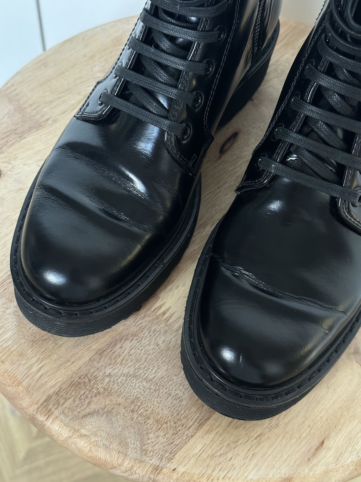 Designer × Prada Prada Leather Combat Boots Size US 6.5 / IT 36.5 - 6 Thumbnail