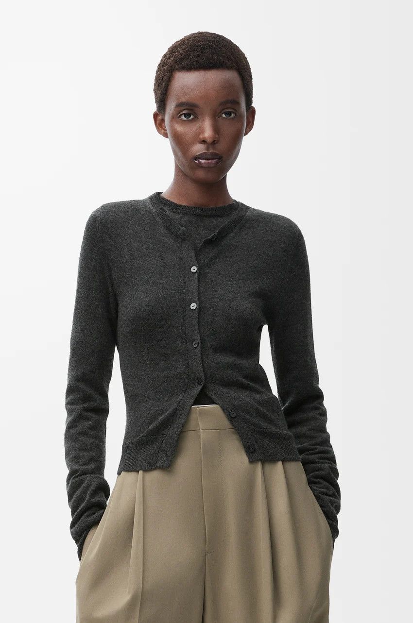 Loewe o1loc1c0525 Draped Cardigan in Grey Size M / US 6-8 / IT 42-44 - 3 Thumbnail