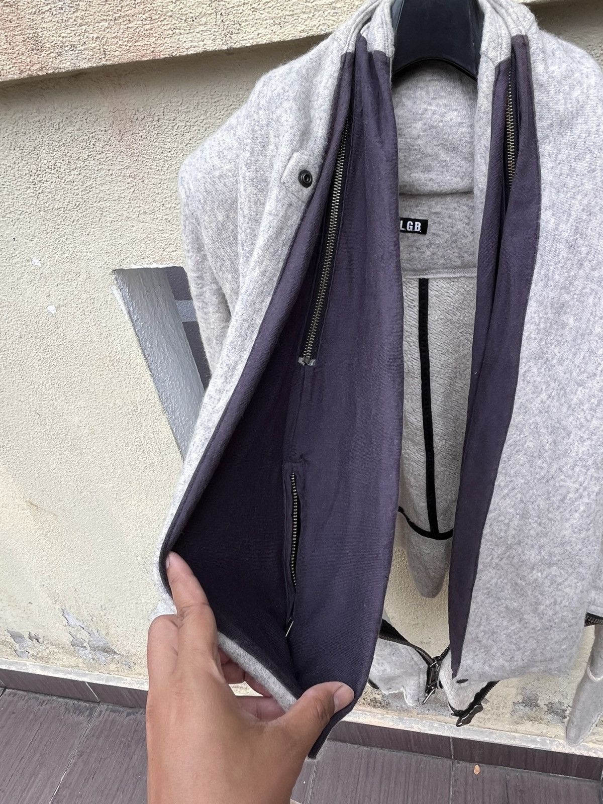 Le Grande Bleu (L.G.B.) Vintage bono-16 light jacket grey cotton blend asymmetrical Size US S / EU 44-46 / 1 - 21 Thumbnail