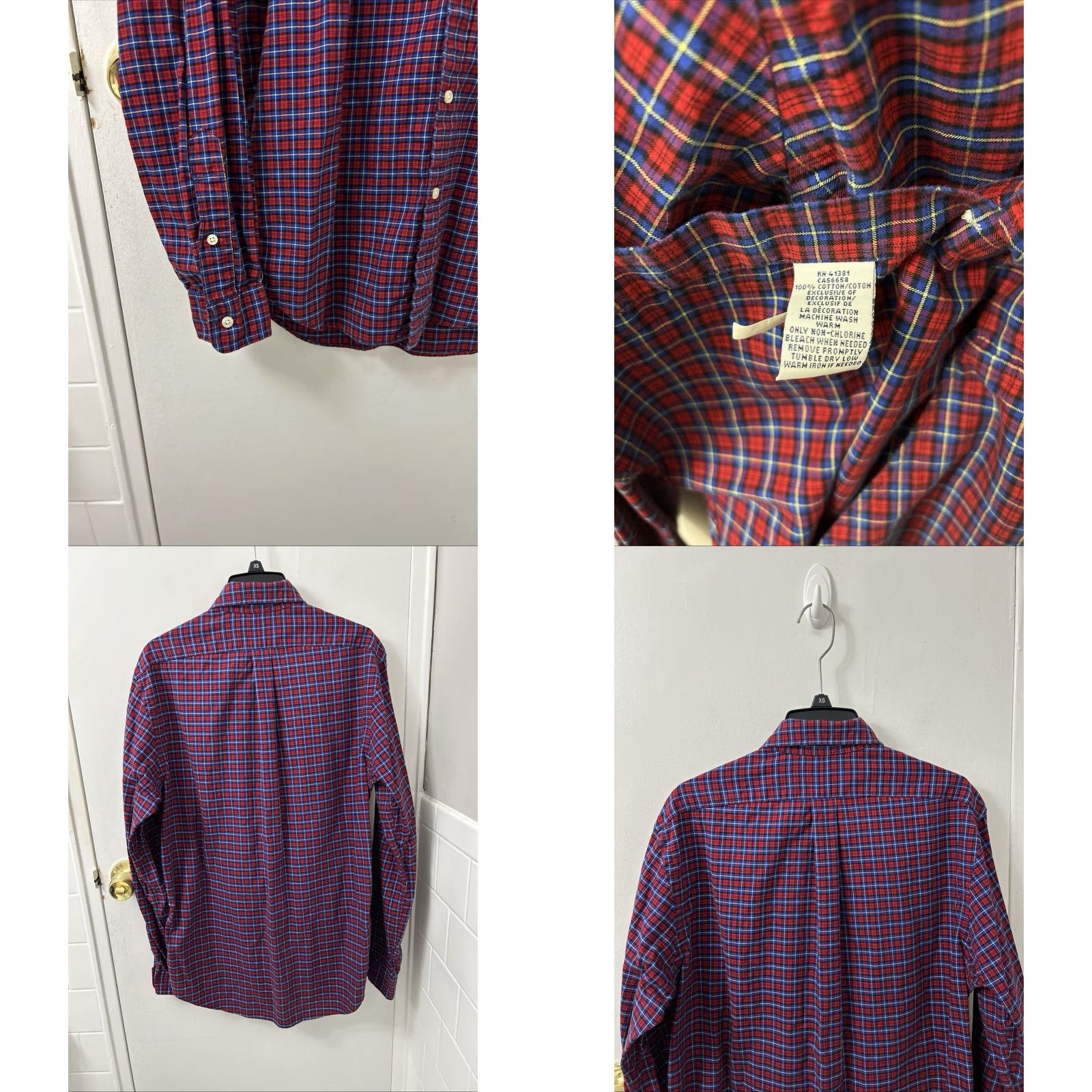 Ralph Lauren Ralph Lauren Shirt Mens Sz M Red Blue Plaid Button-Up Long Sleeve Embroidered Logo Button-Down Collar Vintage: No Size US M / EU 48-50 / 2 - 8 Thumbnail