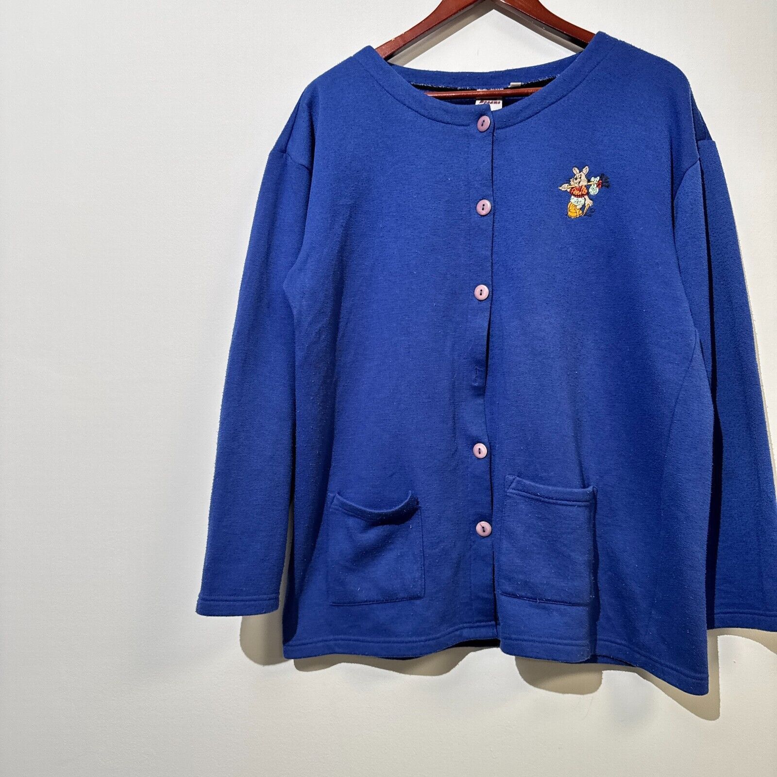 Vintage Vintage Unisex Blue Cotton Cardigan Size M/L Regular Fit 90s Size US L / EU 52-54 / 3 - 4 Thumbnail