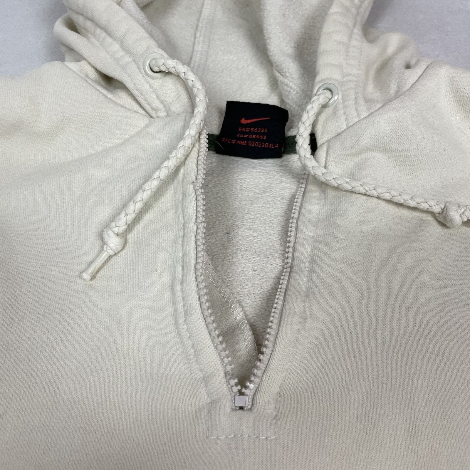 Nike × Vintage Vintage Nike Women's Beige Centre Logo Swoosh Hoodie M(8-10) Size M / US 6-8 / IT 42-44 - 3 Thumbnail
