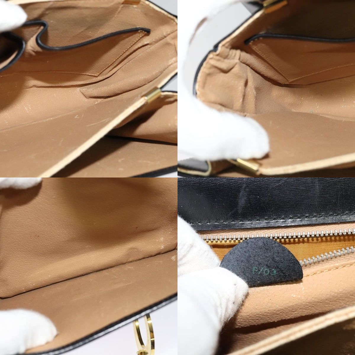 Celine CELINE Hand Bag Leather Black Gold Size ONE SIZE - 12 Thumbnail