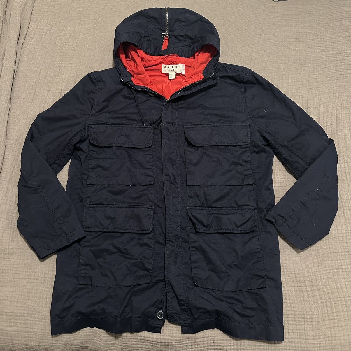 Marni MARNI x H&M Jacket Men's US 44R (Large) Parka Blue/Red Size US L / EU 52-54 / 3 - 1 Thumbnail