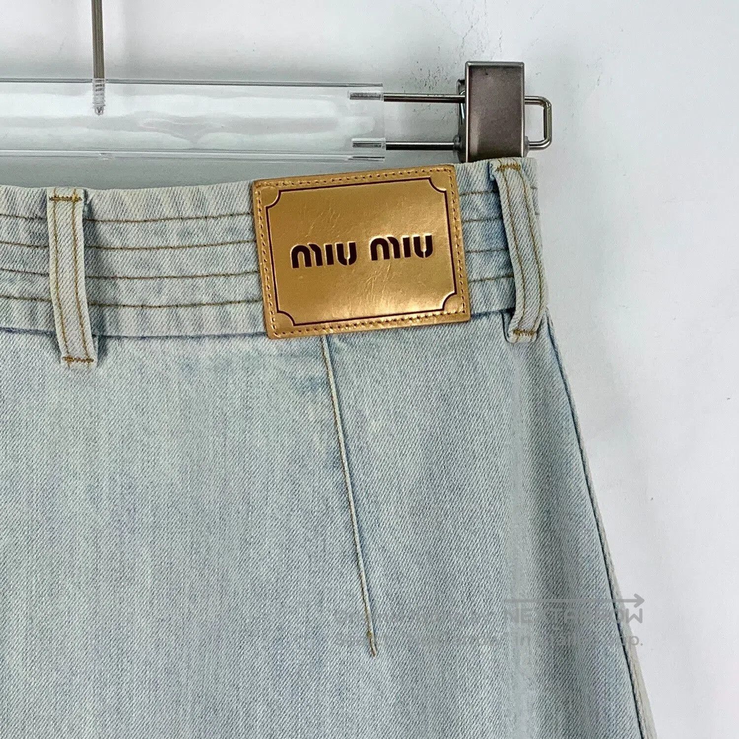 Miu Miu Miu Miu Light Blue Denim Midi Skirt. Size 37" - 5 Thumbnail