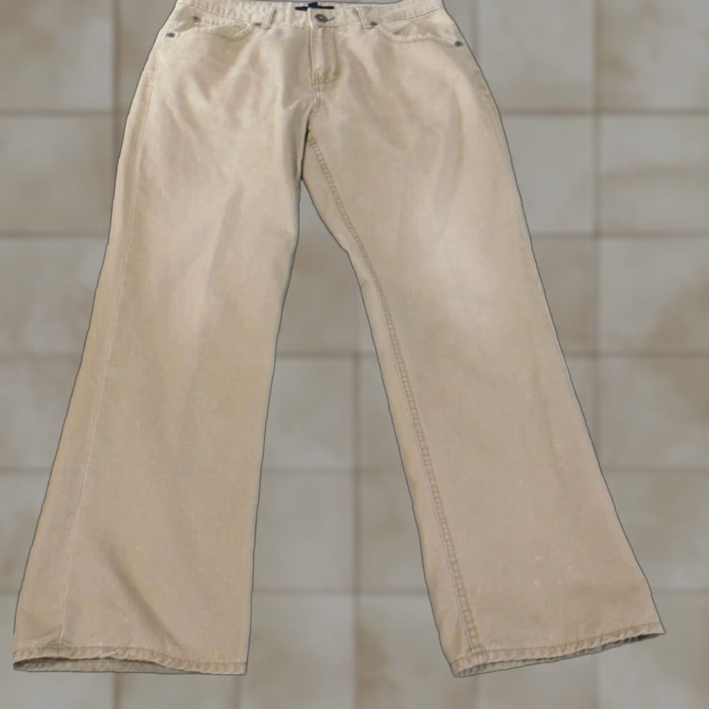 Tommy Hilfiger Tommy Hilfiger Jeans Mens 34x30 Straight Beige Retro Denim Light Cotton Zipper 34 Inseam Regular Mid Rise Men Style Retro Workwear BN? Size US 34 / EU 50 - 1 Thumbnail