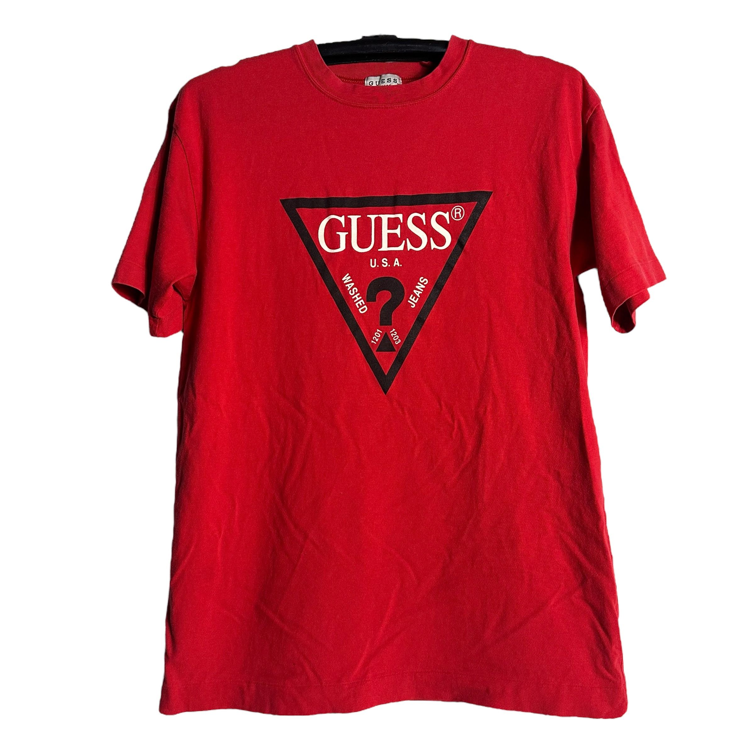 🔥RARE🔥 Vintage Guess Jeans Spell Out T-shirt Single Stich