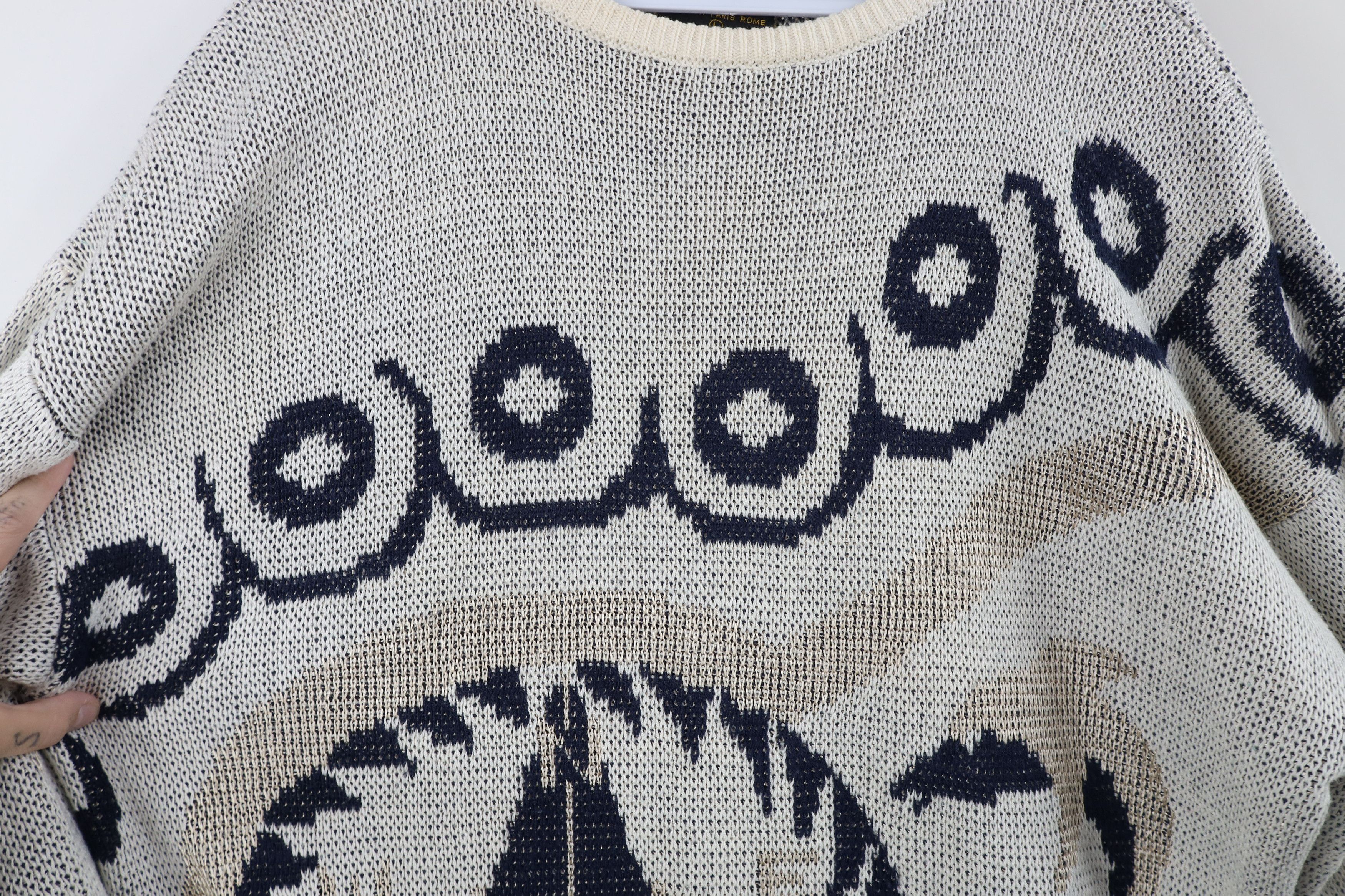 Vintage Vintage 90s Streetwear Dolphin All Over Print Knit Sweater Size L / US 10 / IT 46 - 4 Thumbnail
