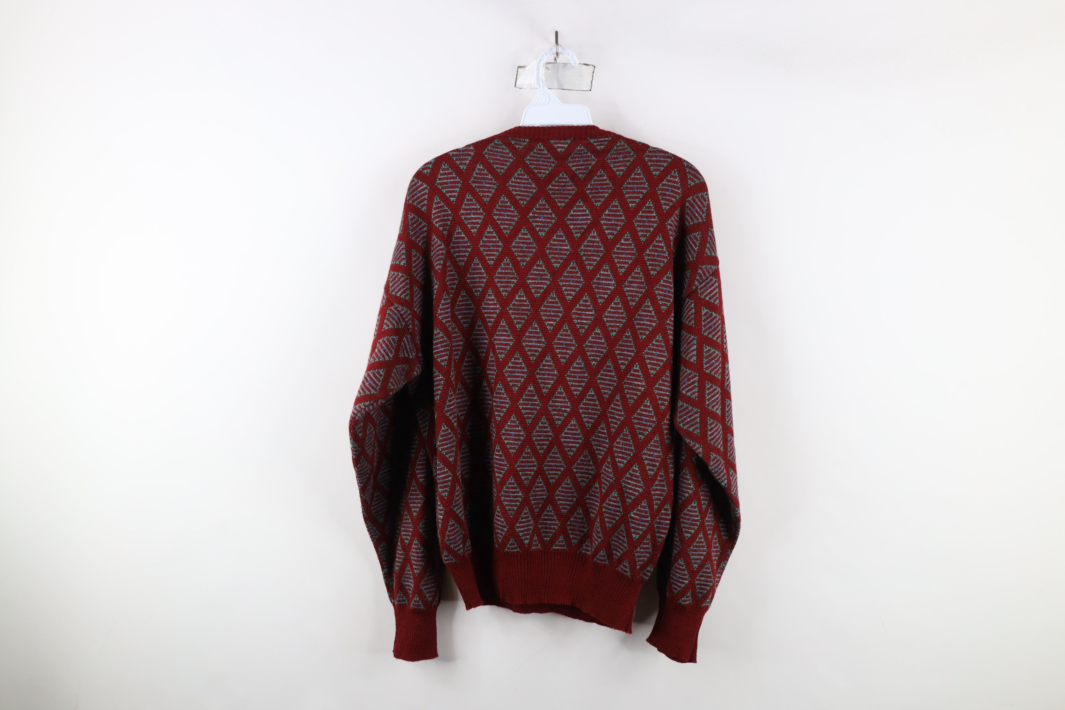 Vintage Vintage 90s Streetwear Blend Diamond Knit Crewneck Sweater Size US M / EU 48-50 / 2 - 10 Thumbnail