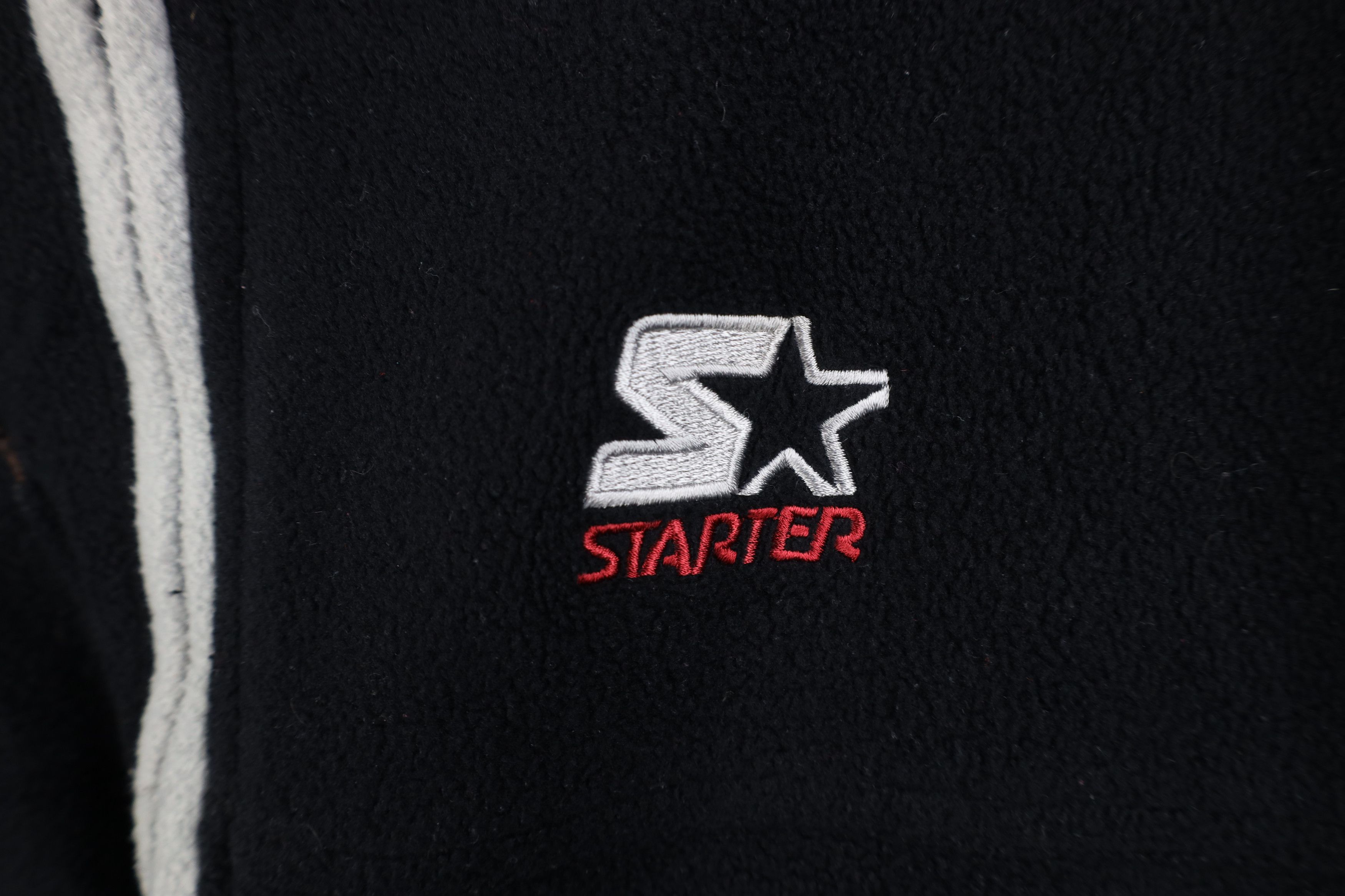 Starter Vintage 90s Starter Sleeveless Fleece Full Zip Hoodie Black Size US L / EU 52-54 / 3 - 5 Thumbnail
