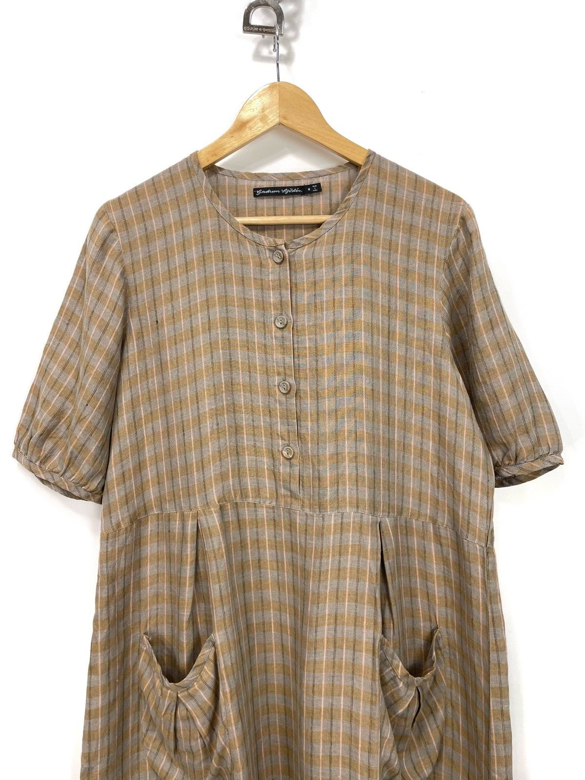 Gudrun Sjoden Gudrun Sjoden 100% Hemp Checkered Dress w/ Pockets Size M / US 6-8 / IT 42-44 - 3 Thumbnail