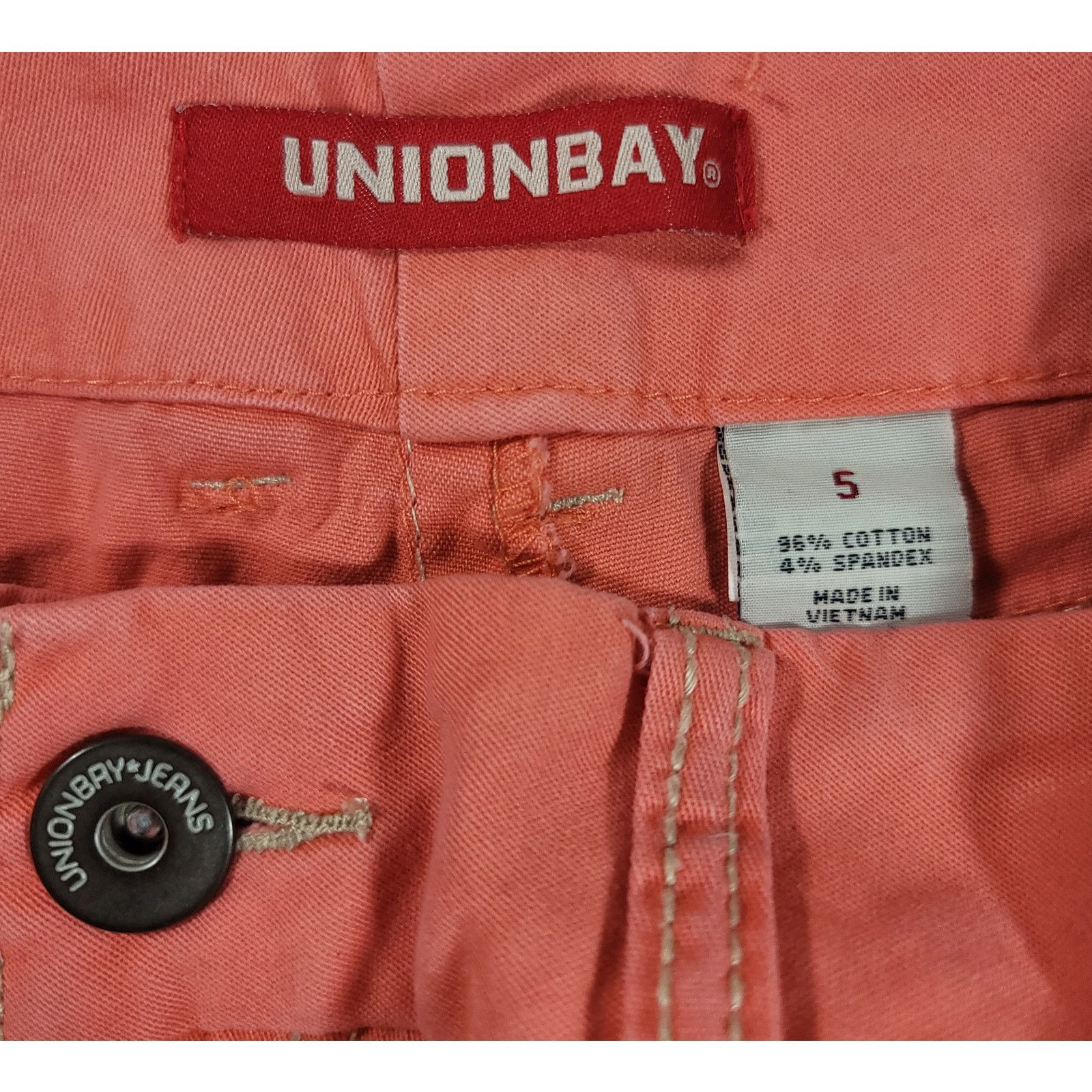 UNIONBAY UnionBay Orange Flat Front Hot Pants Women's Shorts 5 Pocket Size 29" - 3 Thumbnail
