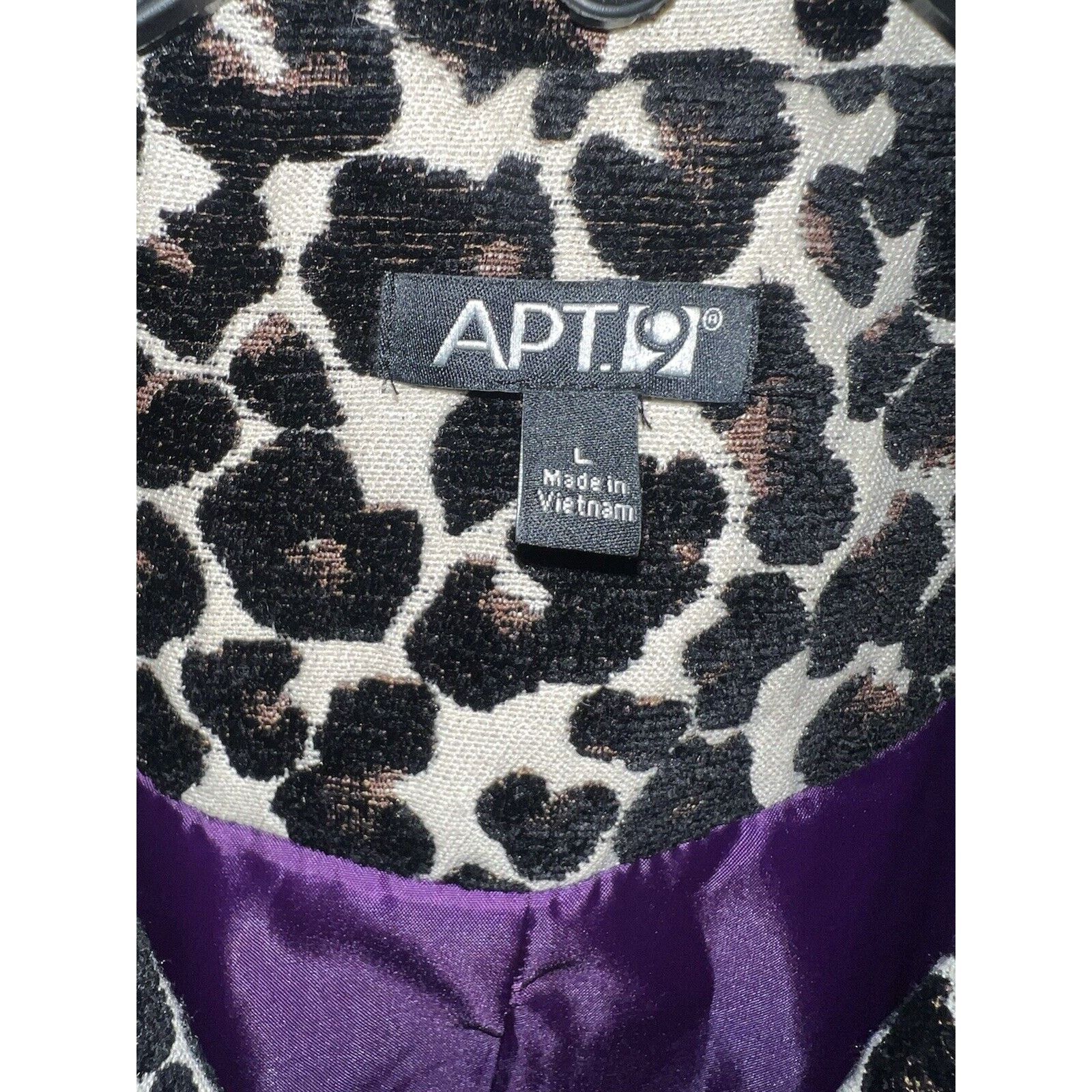 Apt. 9 Apt 9 Leopard Print Coat Women’s Large Button Front Jacket Size L / US 10 / IT 46 - 2 Thumbnail