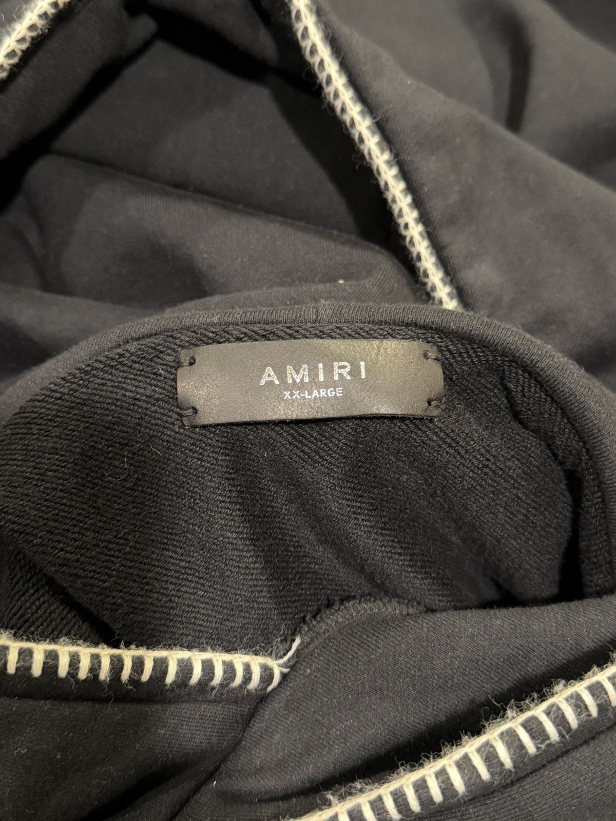 Amiri Amiri Chain Stitch Embroidered Logo Black Pullover Hoodie Size US XXL / EU 58 / 5 - 12 Thumbnail