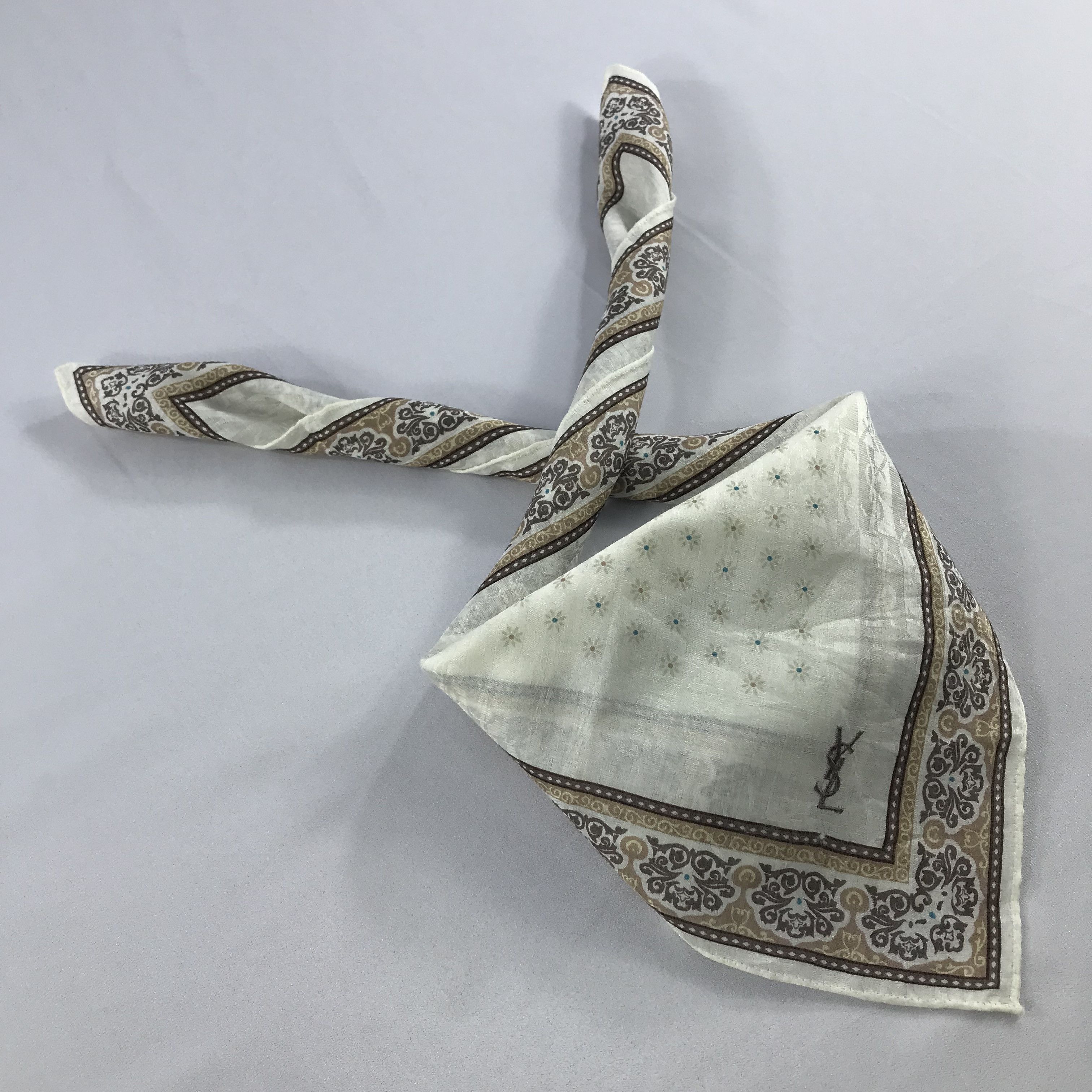 Vintage × Yves Saint Laurent Yves Saint Laurent Bandana / Handkerchief/Neckerchief -S2708 Size ONE SIZE - 4 Thumbnail