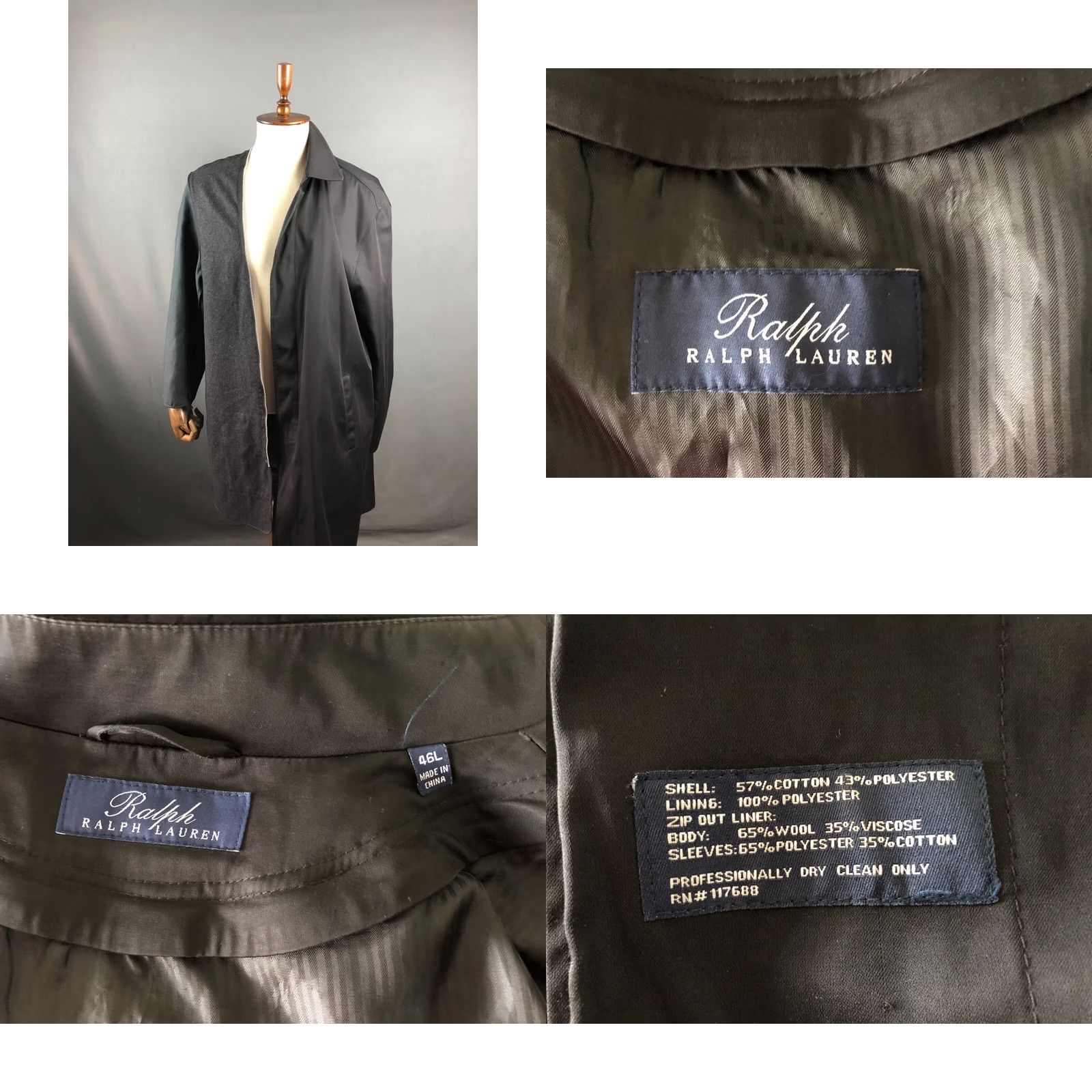 Ralph Lauren Ralph Lauren Trench Coat Men Size 46L Black Cotton Size US S / EU 44-46 / 1 - 8 Thumbnail