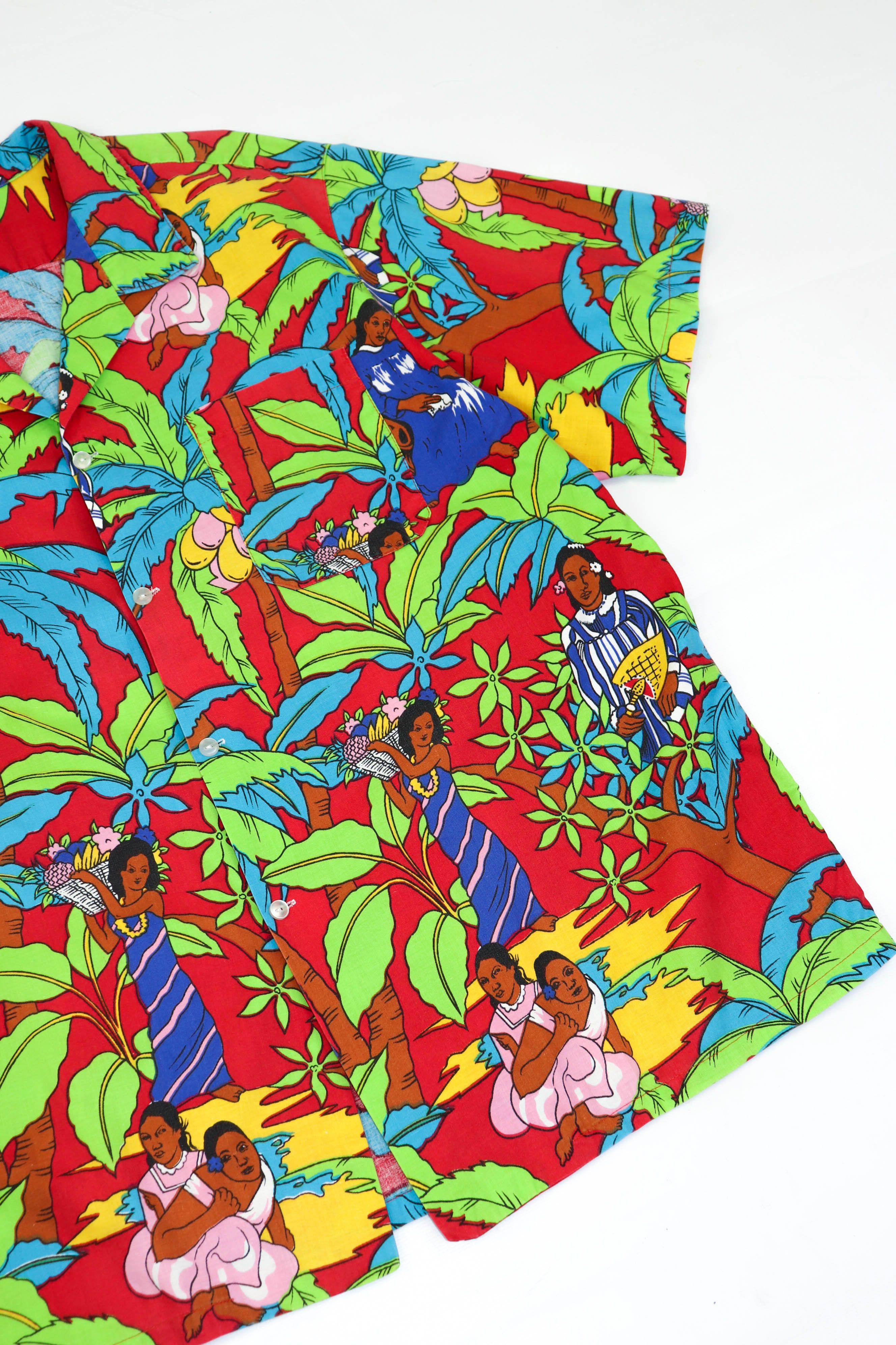 Vintage L' Homme-Chic Tahiti Vintage Graphics Hawaiian Aloha Shirt Size US XXL / EU 58 / 5 - 5 Thumbnail