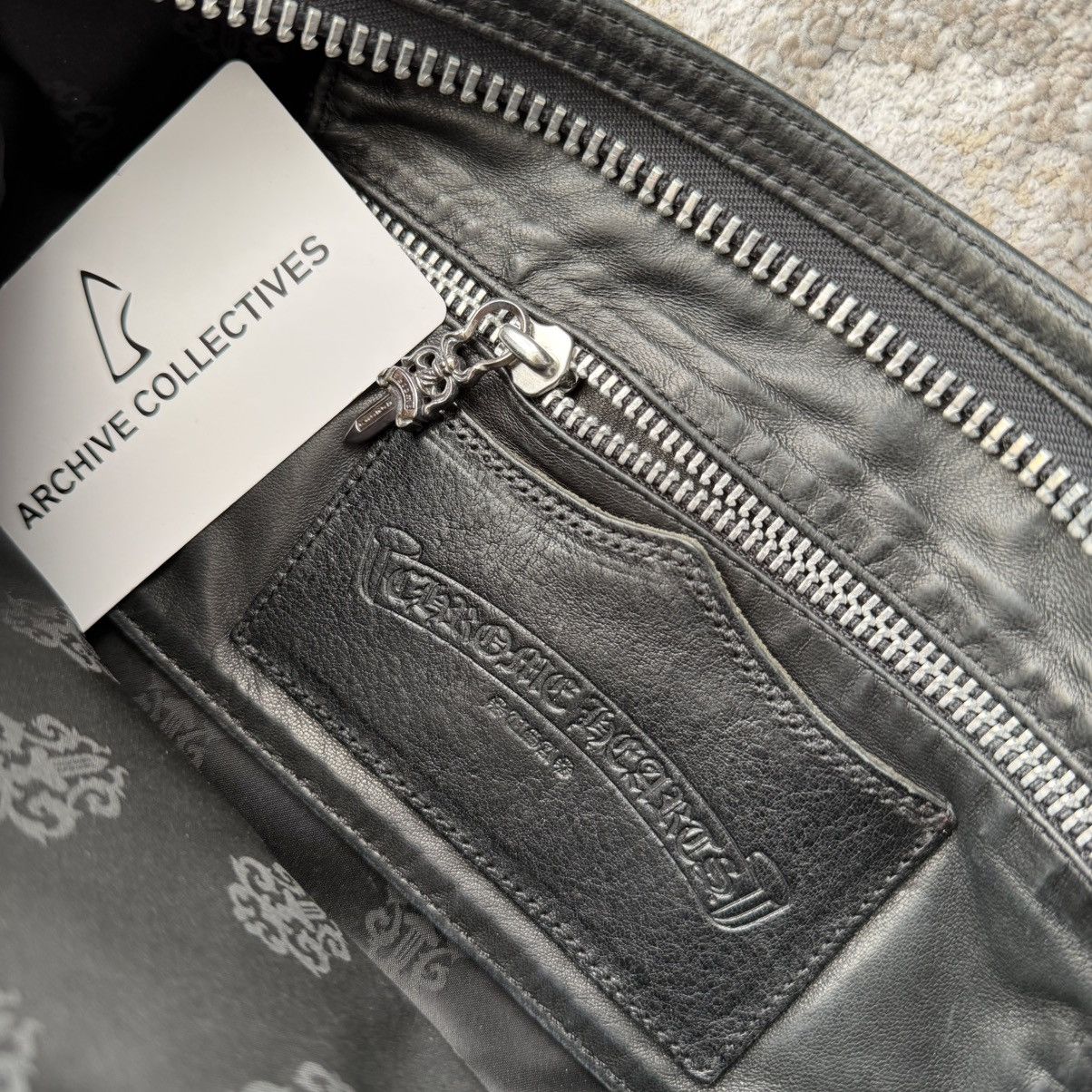 Chrome Hearts Chrome Hearts Black Fleur Leather Pouch Size ONE SIZE - 9 Thumbnail
