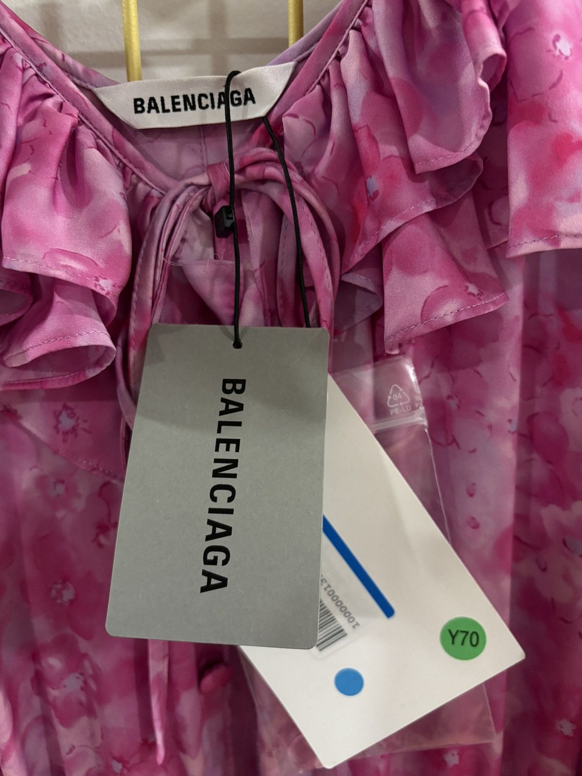Balenciaga Balenciaga Pink Watercolor Print Dress – Elegant&Rare Piece Size S / US 4 / IT 40 - 5 Thumbnail