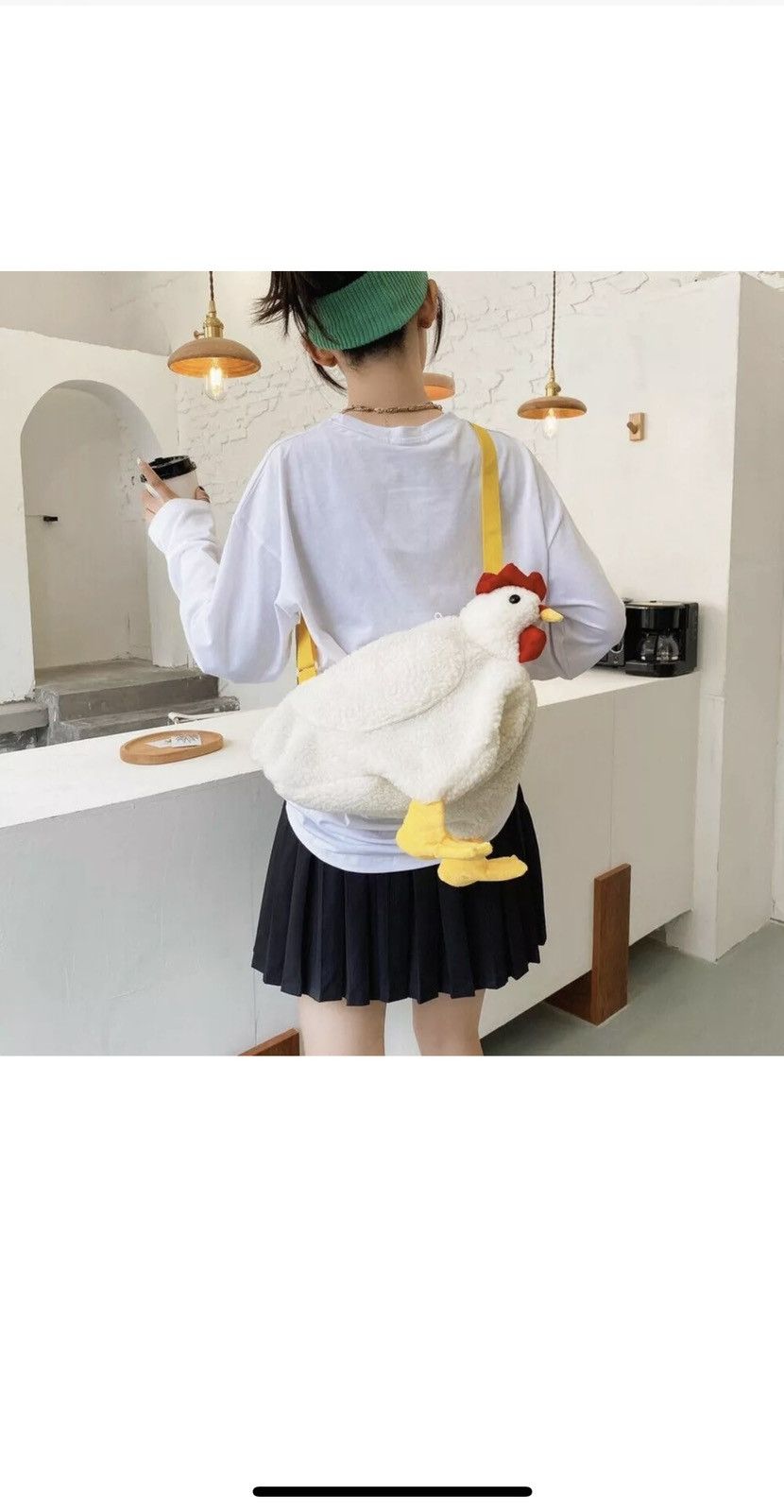 Other Women’s Faux Fur Cartoon Chicken Plush Tote & Crossbody Bag Size ONE SIZE - 5 Thumbnail