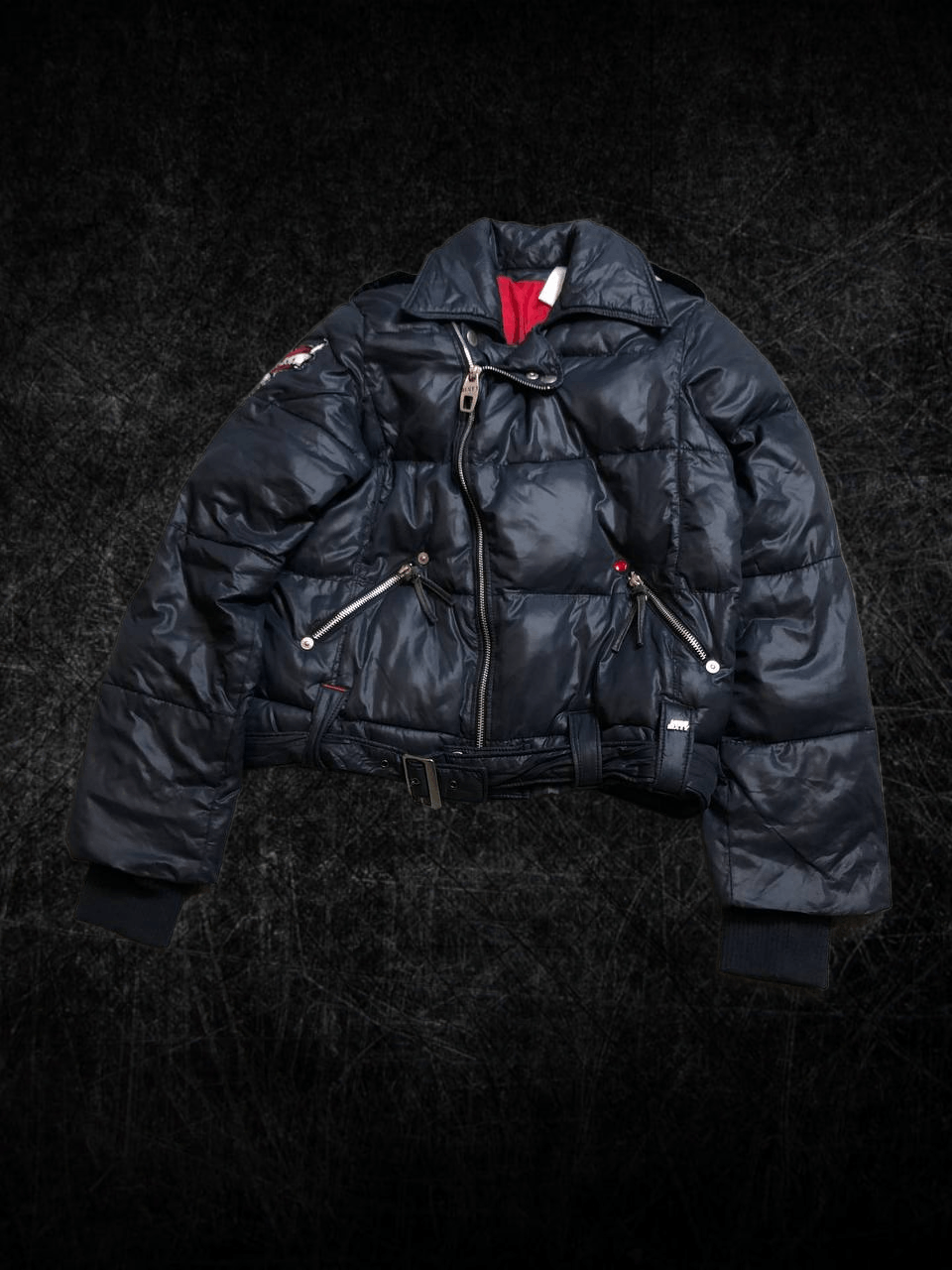 Miss Sixty MISS SIXTY Y2K Vintage Down Feather Puffer Moto Jacket Size M / US 6-8 / IT 42-44 - 1 Thumbnail