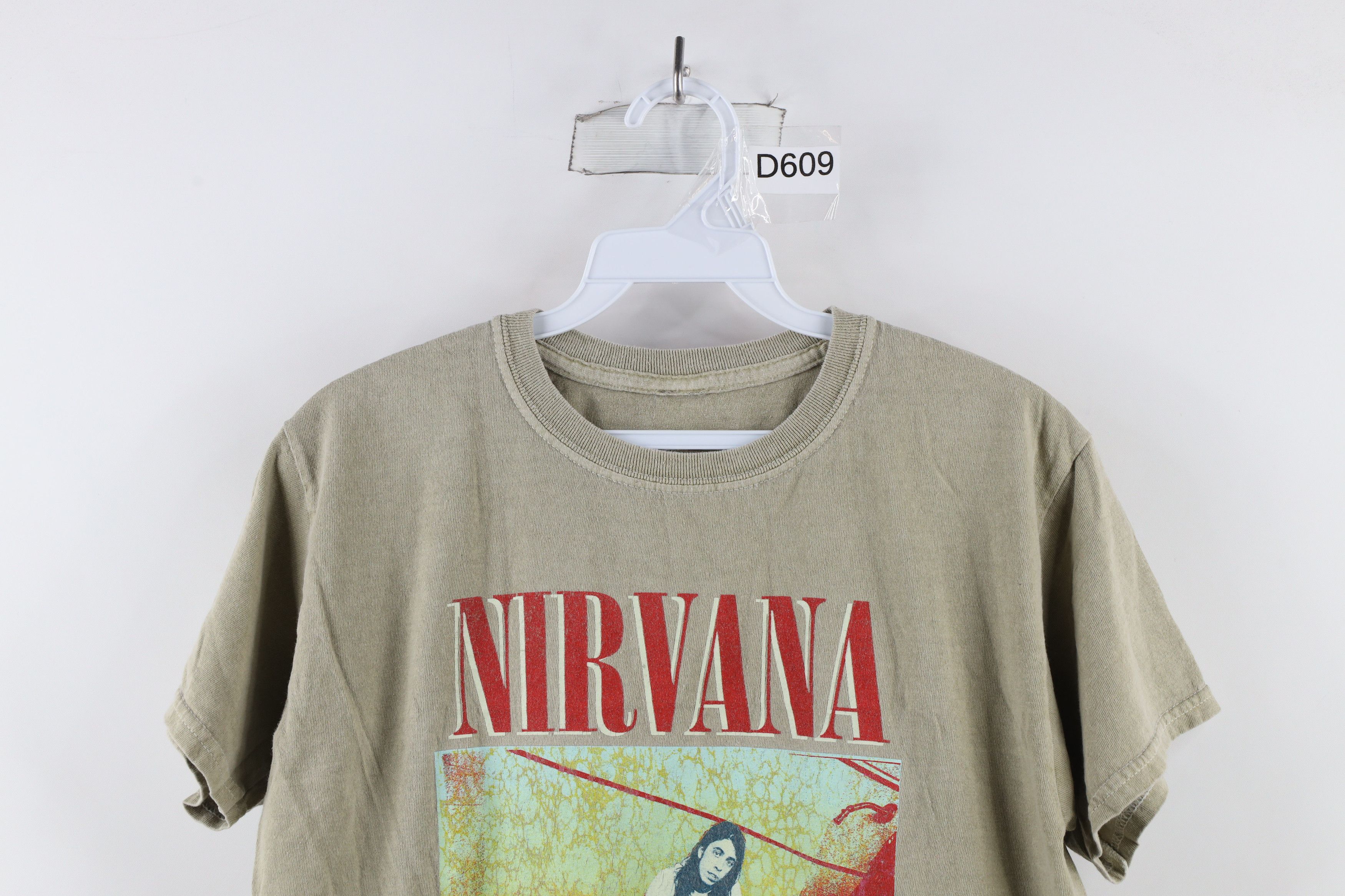 Vintage Retro Spell Out Nirvana Band Short Sleeve T-Shirt Beige Size S / US 4 / IT 40 - 2 Thumbnail