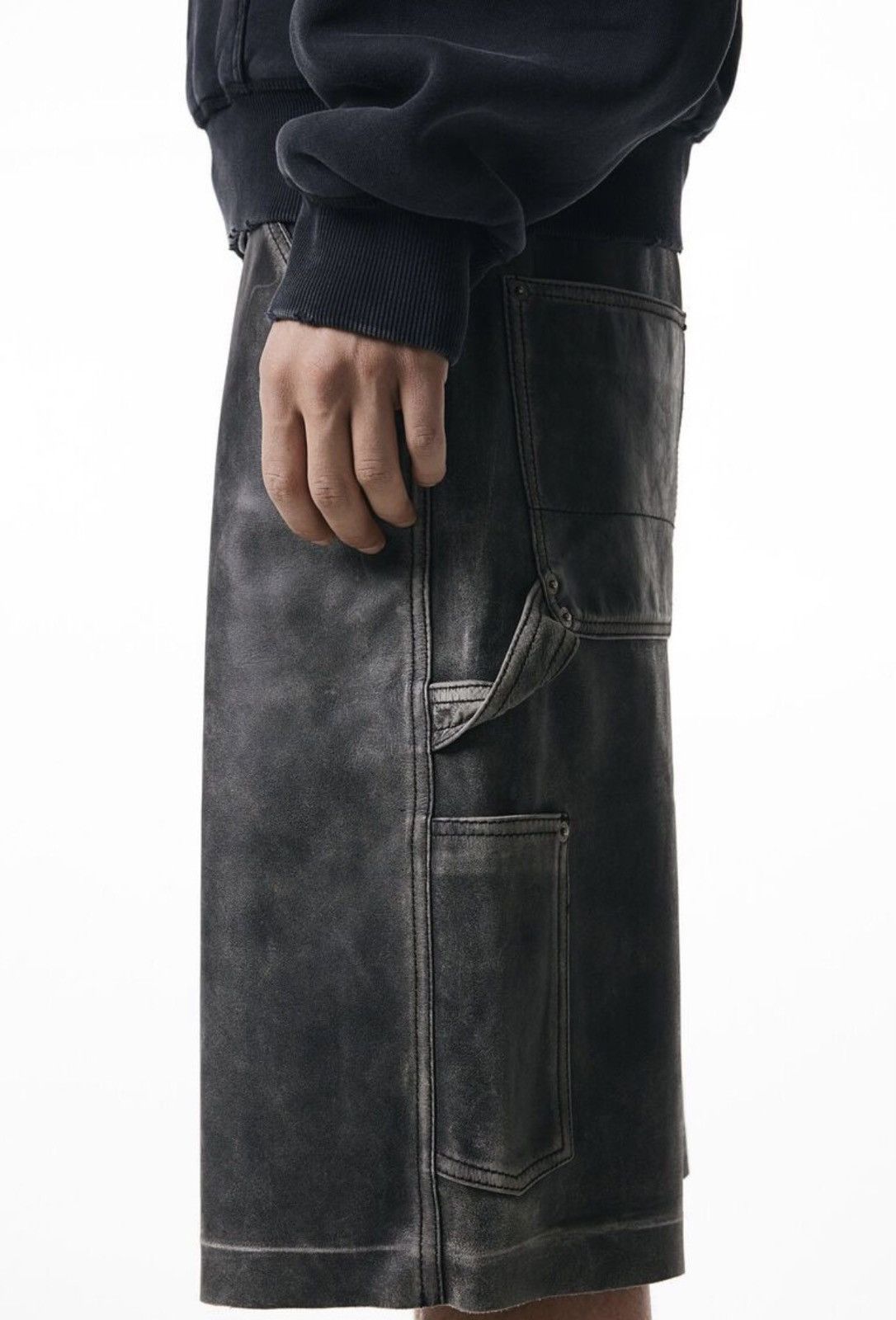 H&M  Heron Preston  Streetwear RARE H&M Heron Preston H2 Leather Shorts  jorts 424 fairfax | Grailed