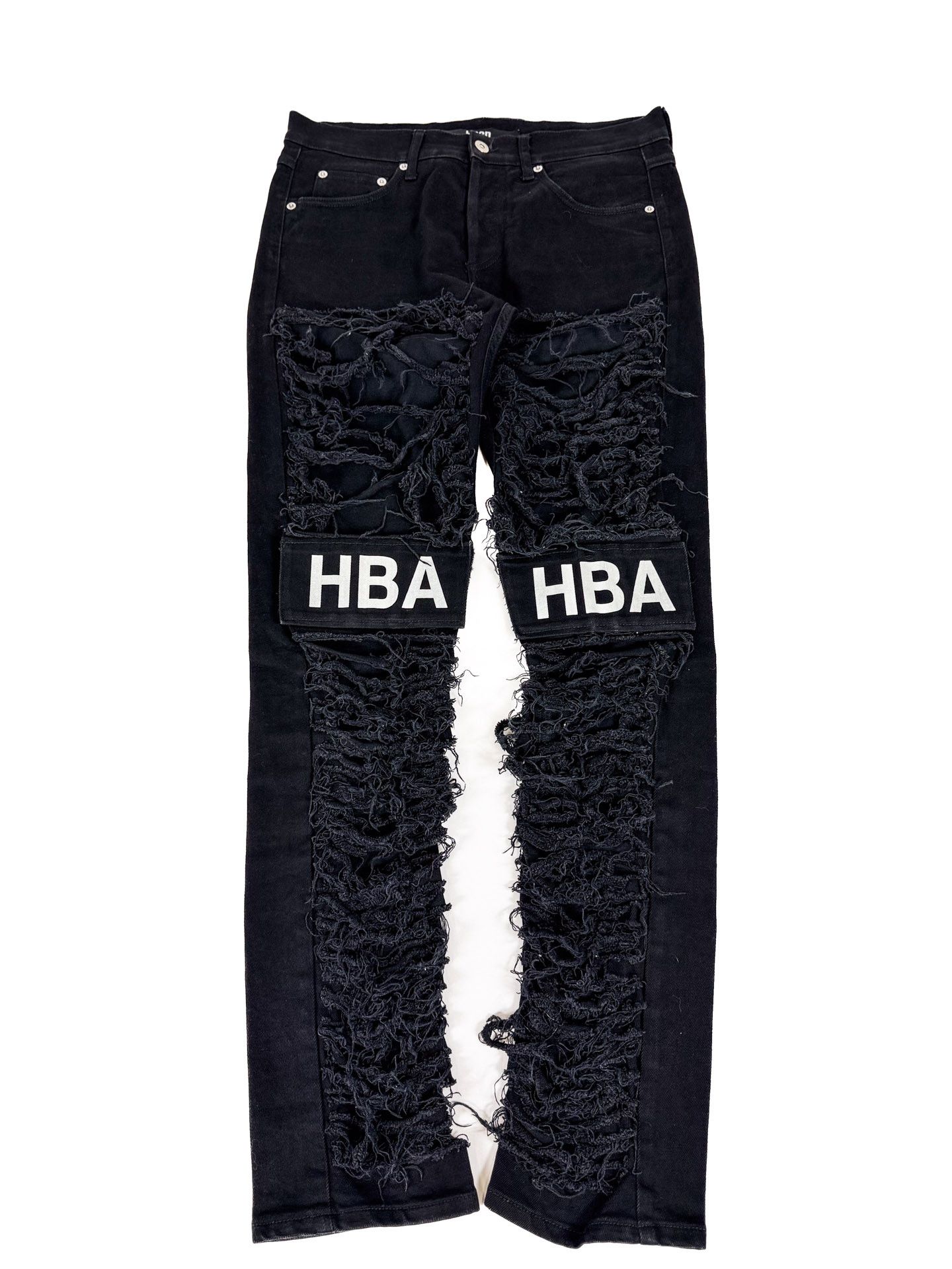 Hood By Air hood by air skinny black hockey knee jeans hba | Grailed