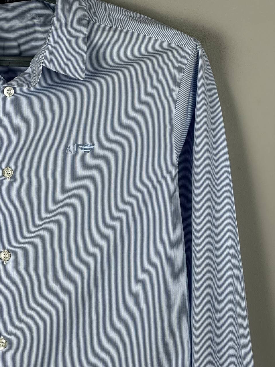 Armani Vintage Armani Jeans Striped Luxury Blue Shirt Size US S / EU 44-46 / 1 - 4 Thumbnail