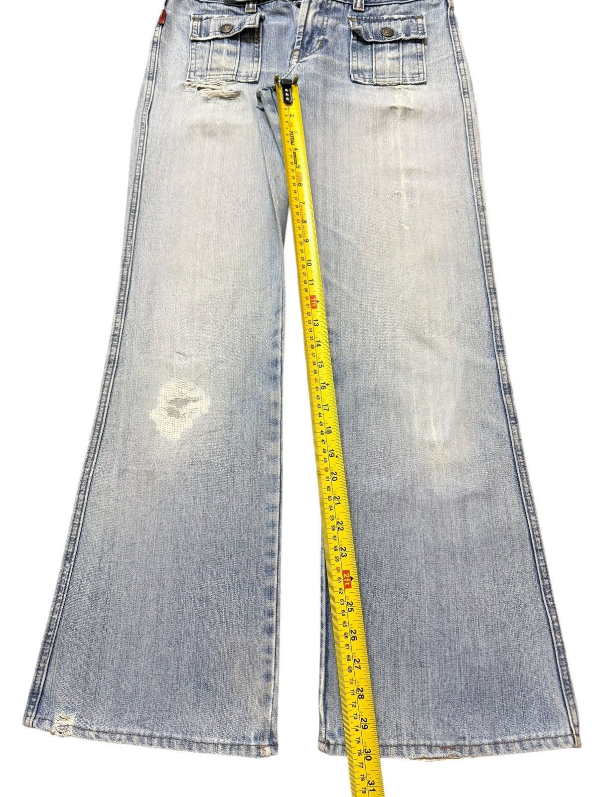 Hysteric Glamour Vintage Japanese Brand Bush Pants Light Wash Wide Leg Flare Size US 31 - 10 Thumbnail