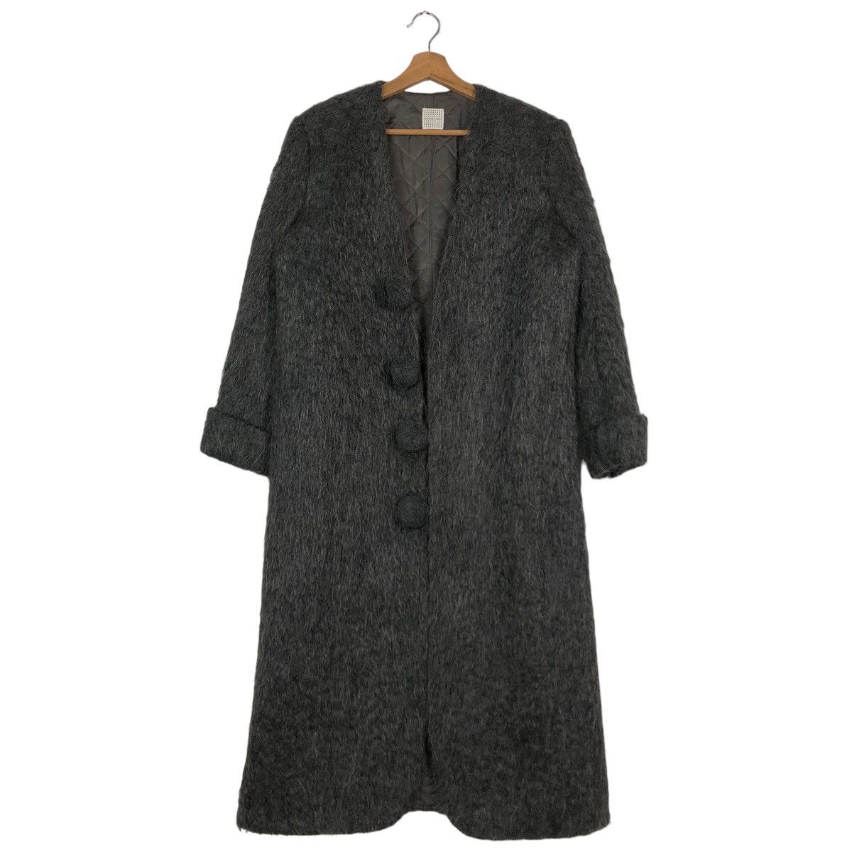 Japanese Brand 🔥Rich Grey - Mohair Wool Long Jacket Kaneko Isao Japan Size US M / EU 48-50 / 2 - 2 Thumbnail
