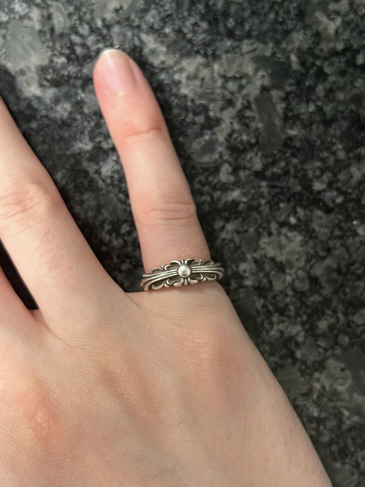 Chrome Hearts chrome hearts baby floral cross ring size 4 us | Grailed