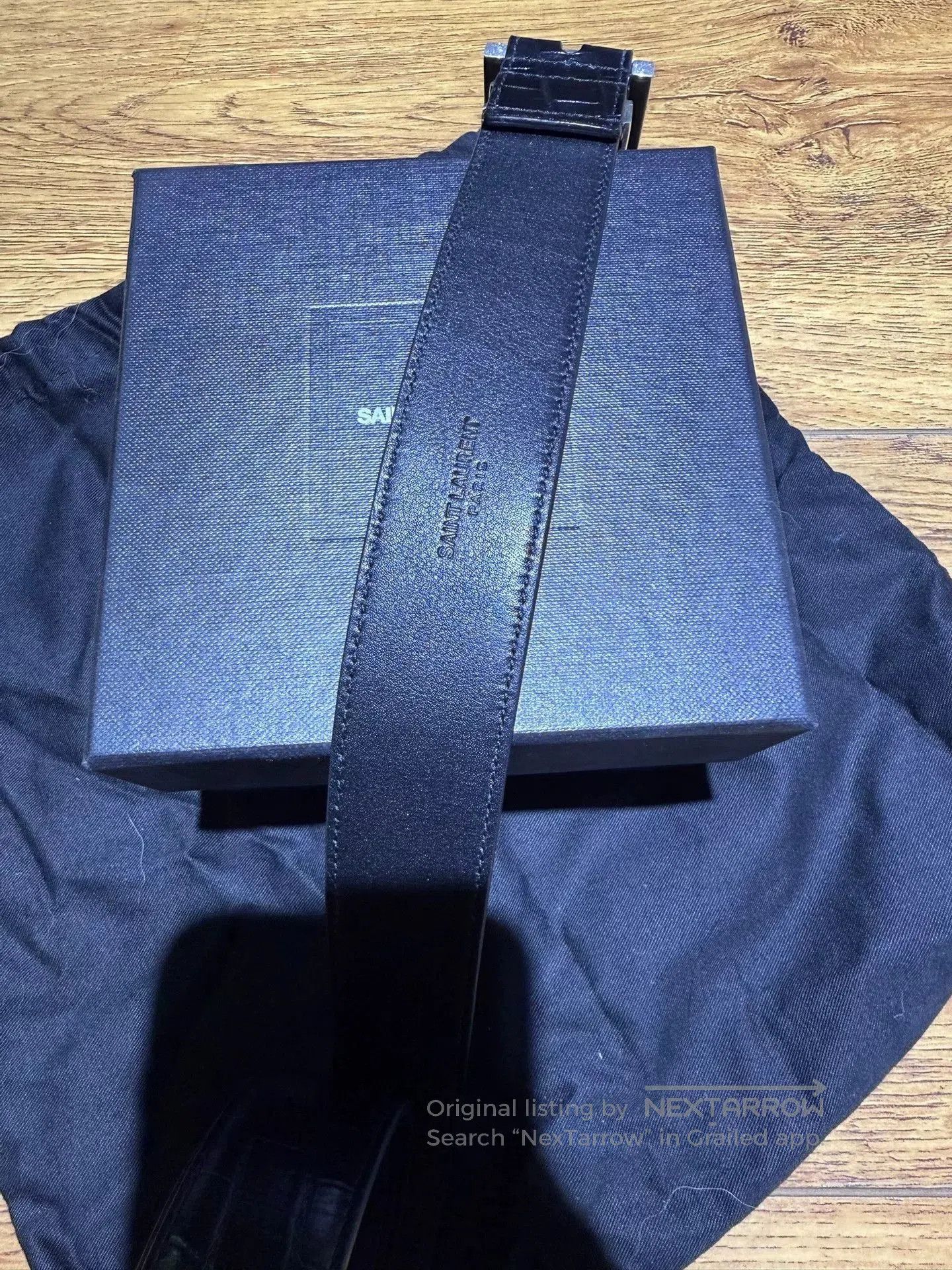 Yves Saint Laurent YSL Men's Crocodile Pattern Belt. Size ONE SIZE - 4 Thumbnail