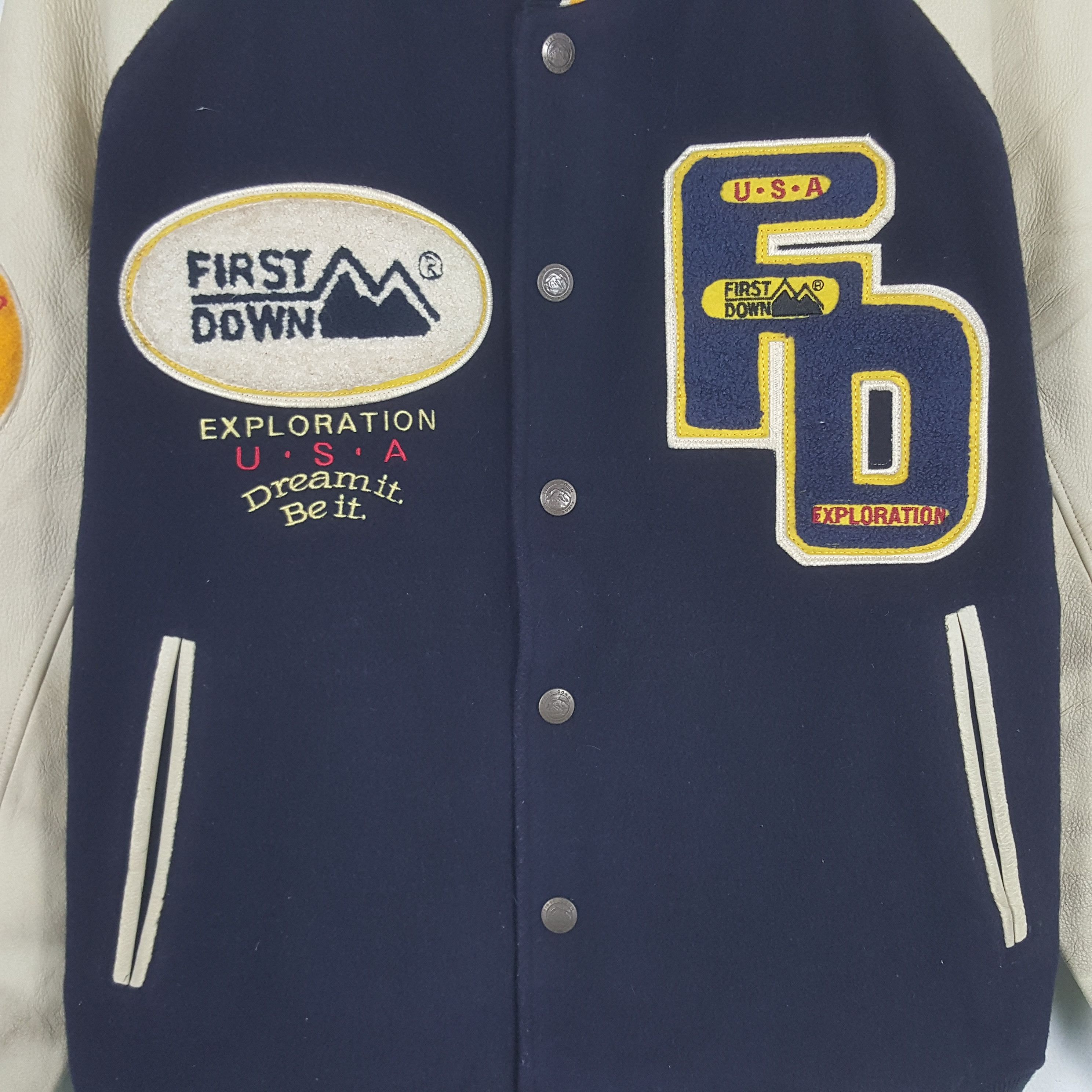 Japanese Brand × Vintage Vintage First Down Varsity Jacket Size US L / EU 52-54 / 3 - 4 Thumbnail