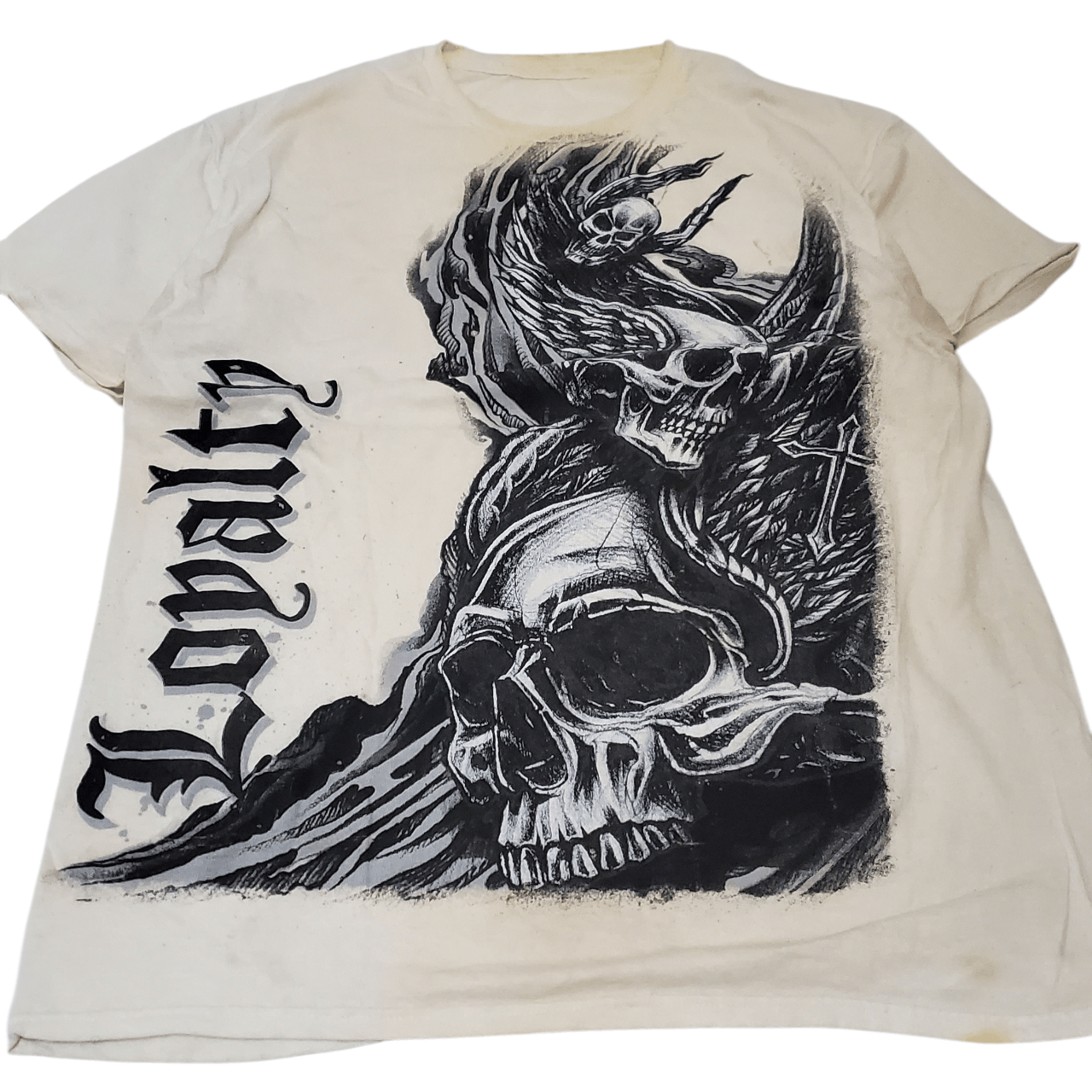 Vintage Y2K Loyalty Skull & Wings Collage T-Shirt Size US L / EU 52-54 / 3 - 2 Thumbnail