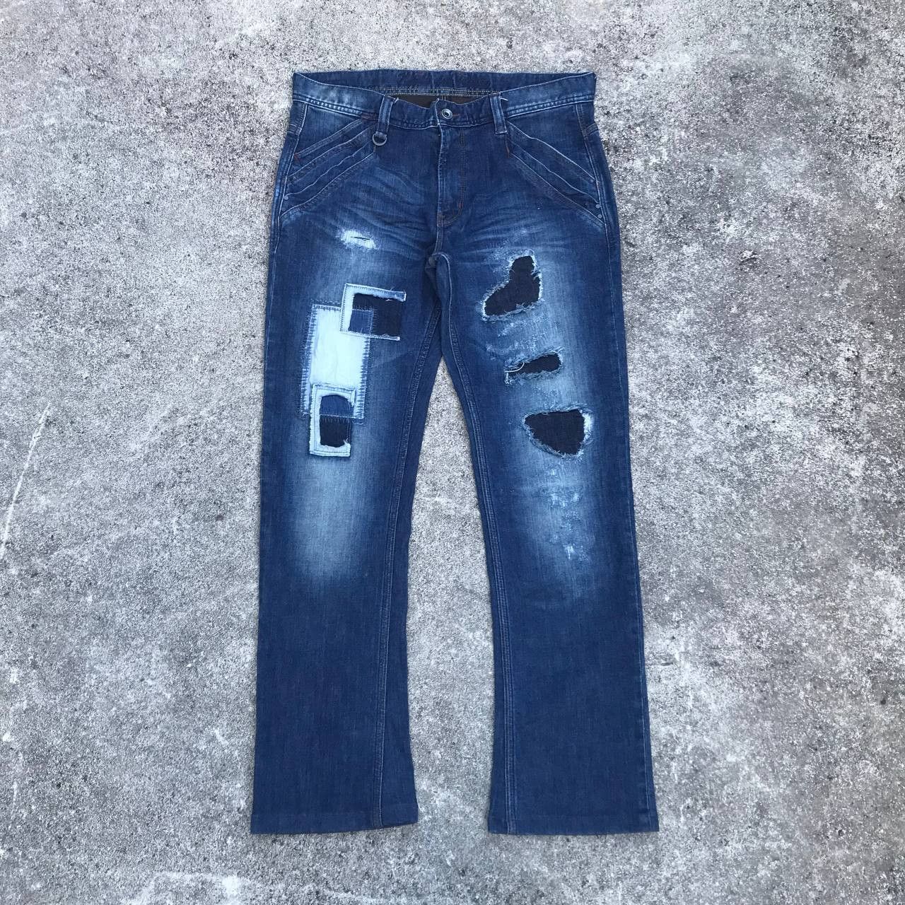 Japanese Brand FLARED NCFM Japan patched distressed tornado mart style Size US 31 - 1 Thumbnail