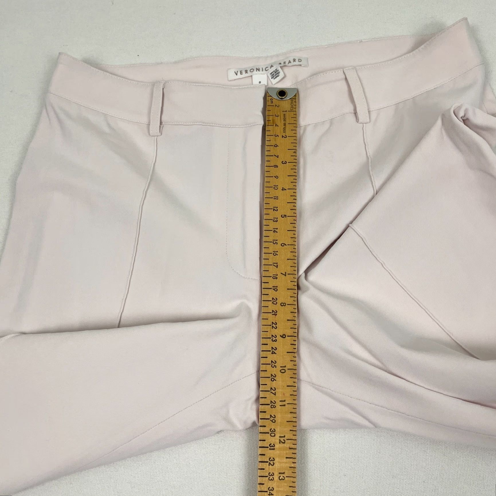 Veronica Beard VERONICA BEARD Pants Women Sz 8 W31 L29 Pink Seamed Front Wide Flare Career Work Size 30" / US 8 / IT 44 - 7 Thumbnail