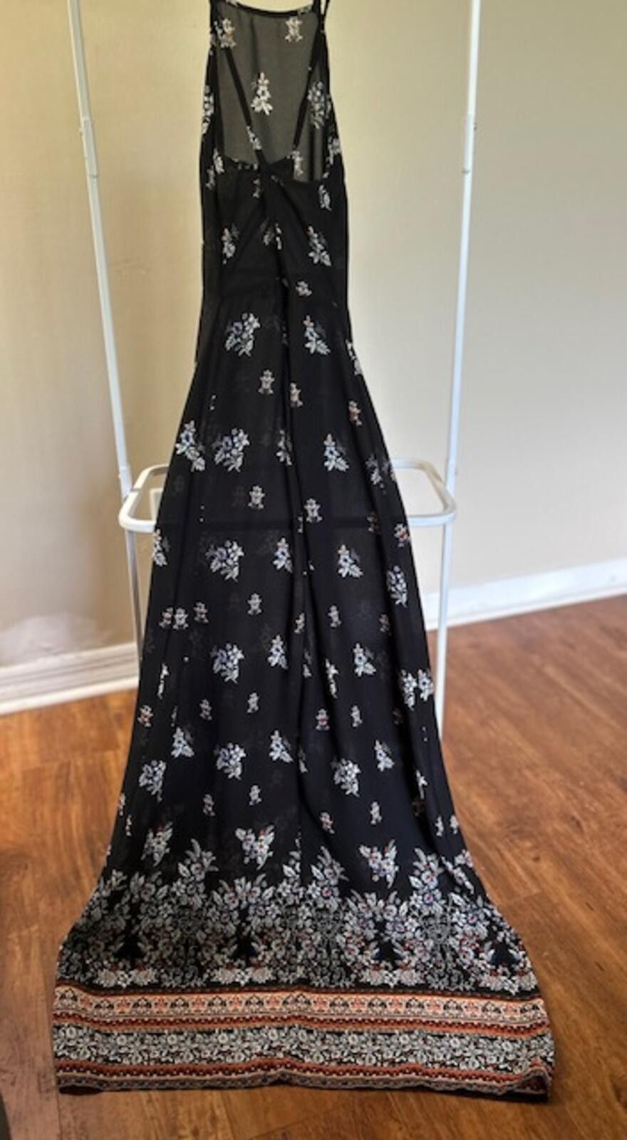 Other Atmosphere Black Floral Maxi Dress with Spaghetti Straps Size XS / US 0-2 / IT 36-38 - 5 Thumbnail
