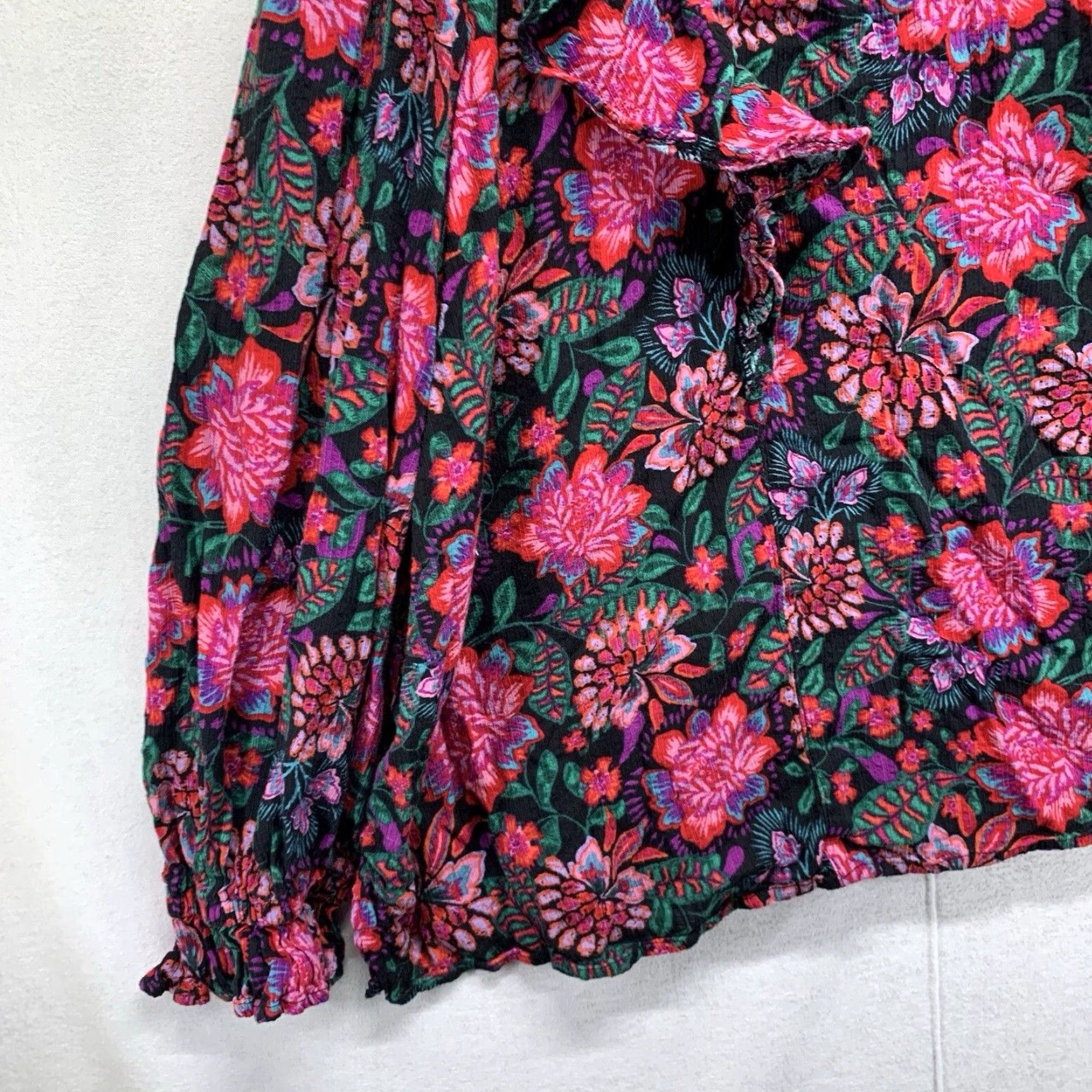 Vintage VINTAGE Women's 3X Floral Blouse Cotton Rayon Bohemian Summer Party/Cocktail Casual Wear Size XXL / US 16-18 / IT 52-54 - 4 Thumbnail