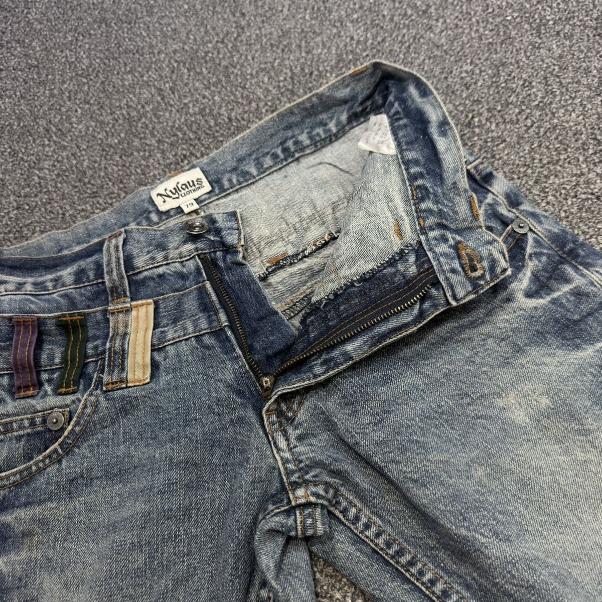 Le Grande Bleu (L.G.B.) Archives ‼️ Japanese Double Waist Nylaus Python Whisker Denim Size US 31 - 14 Thumbnail