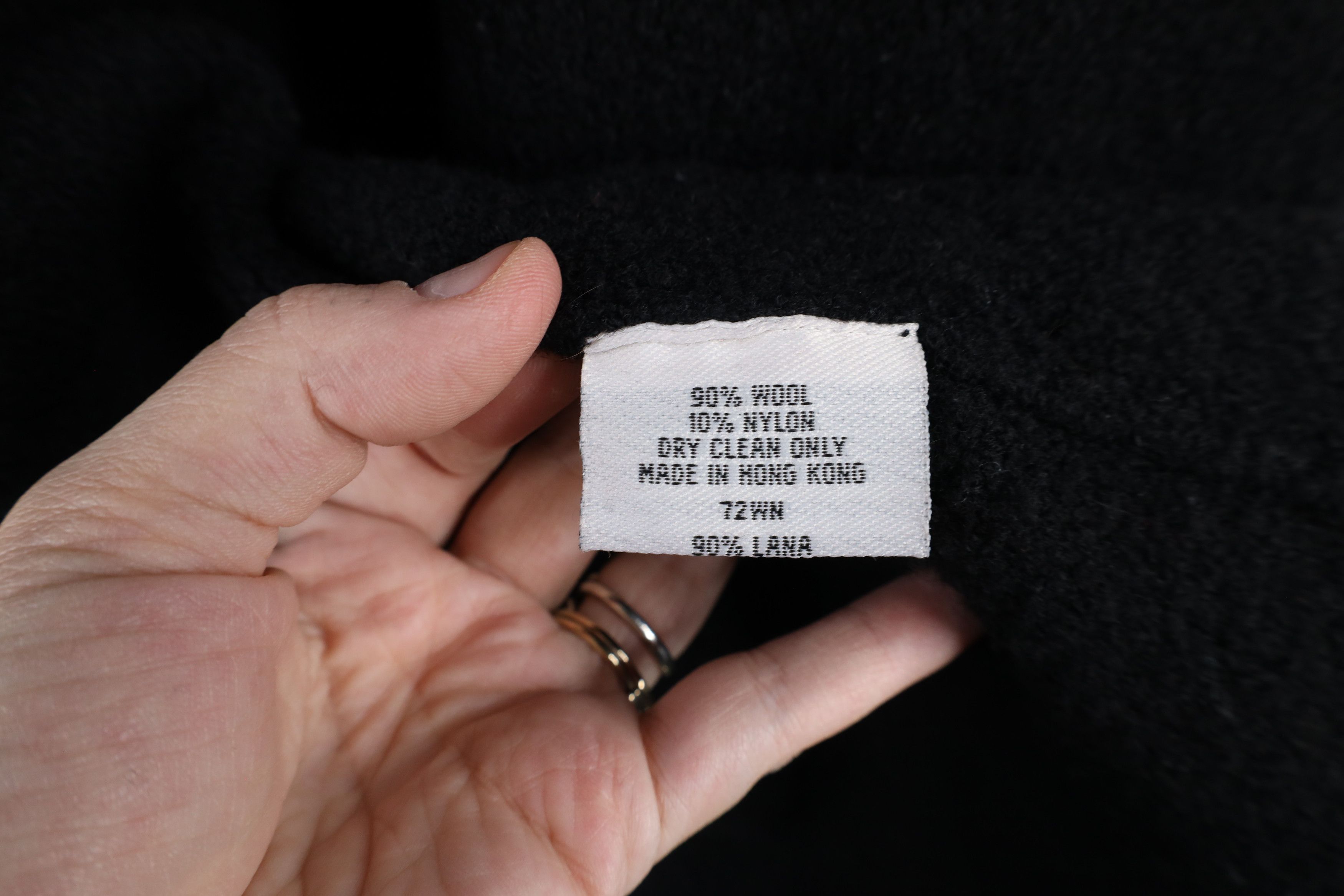 Eileen Fisher × Vintage Eileen Fisher Wool Collared Top Button Sweater Black Size M / US 6-8 / IT 42-44 - 8 Thumbnail