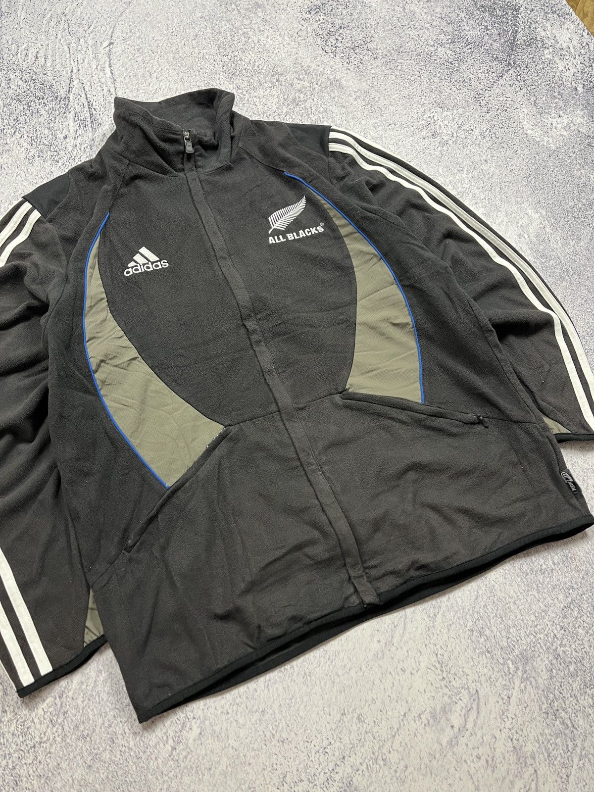 Adidas × Vintage Vintage 00s Adidas All Blacks Zip Fleece Jacket Sweater Rare Size US L / EU 52-54 / 3 - 7 Thumbnail