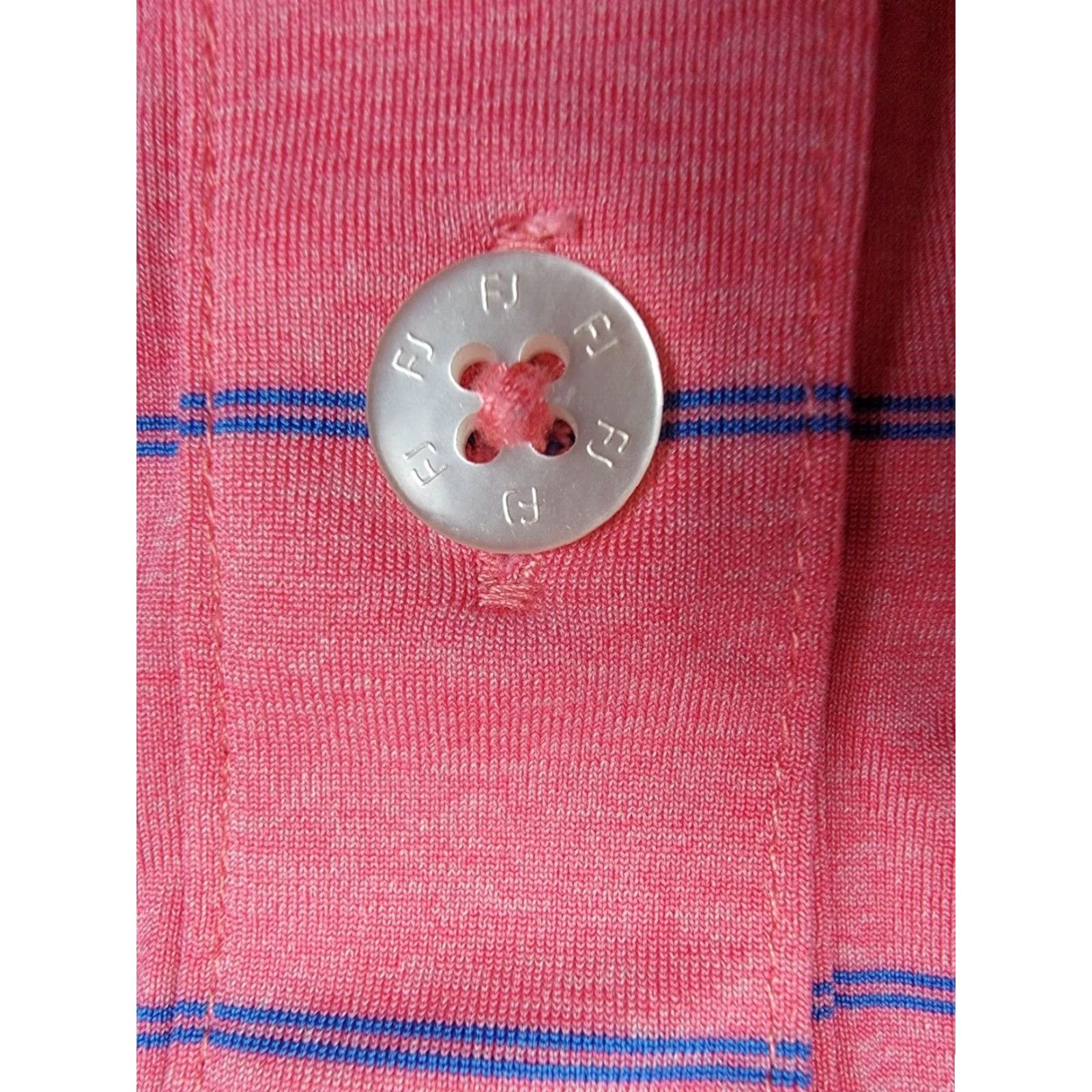 Footjoy FootJoy Golf Polo Shirt Mens 2XL Pink Stripe Short Sleeve Outdoor Sports Classic Colorful Baseball? Size US XXL / EU 58 / 5 - 4 Thumbnail