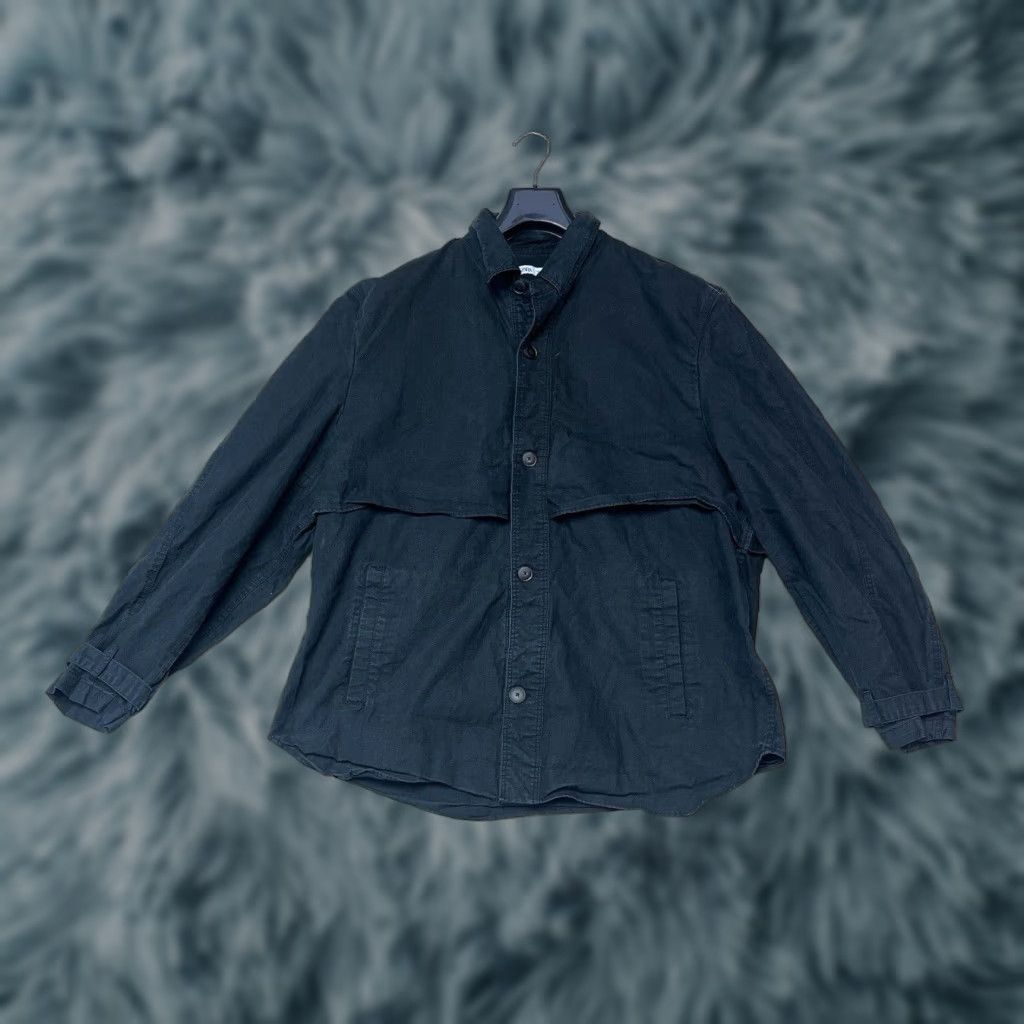 Zara ZARA Man Denim Jacket Black Pockets Size XL Button Jacket Coat Bomber Mens Casual Workwear Button Front Size US XL / EU 56 / 4 - 1 Thumbnail