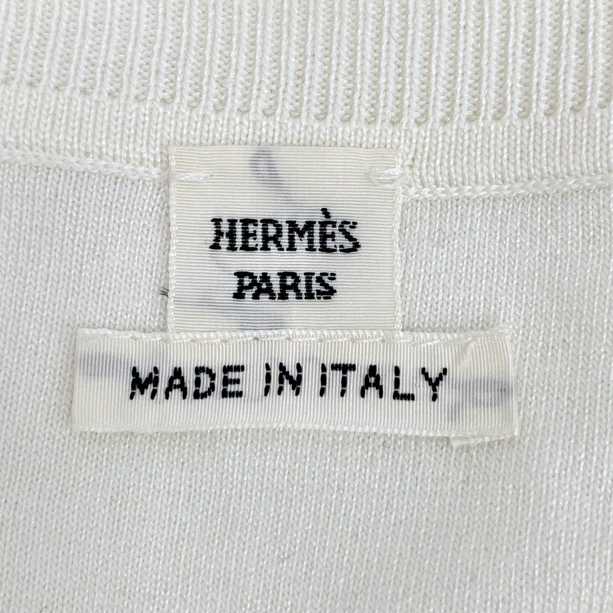Hermes Hermes Off-white Silk Long Sleeve Knitted Pullover K26WX Size S / US 4 / IT 40 - 5 Thumbnail
