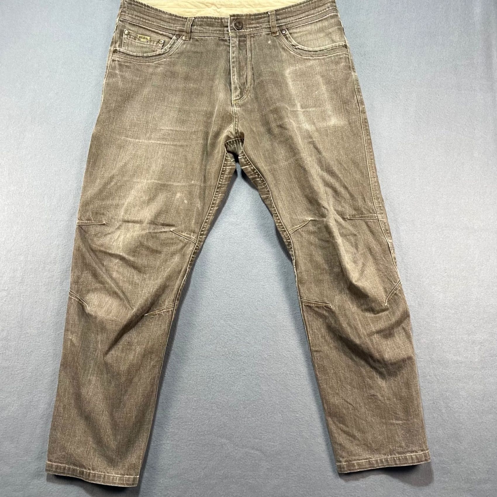 Denime Kuhl Riot Jeans Denim Pants Men's 36x30 Beige Vintage 90s Grunge Straight 5-Pocket Regular Shopwear Pants Men Size US 36 / EU 52 - 2 Thumbnail