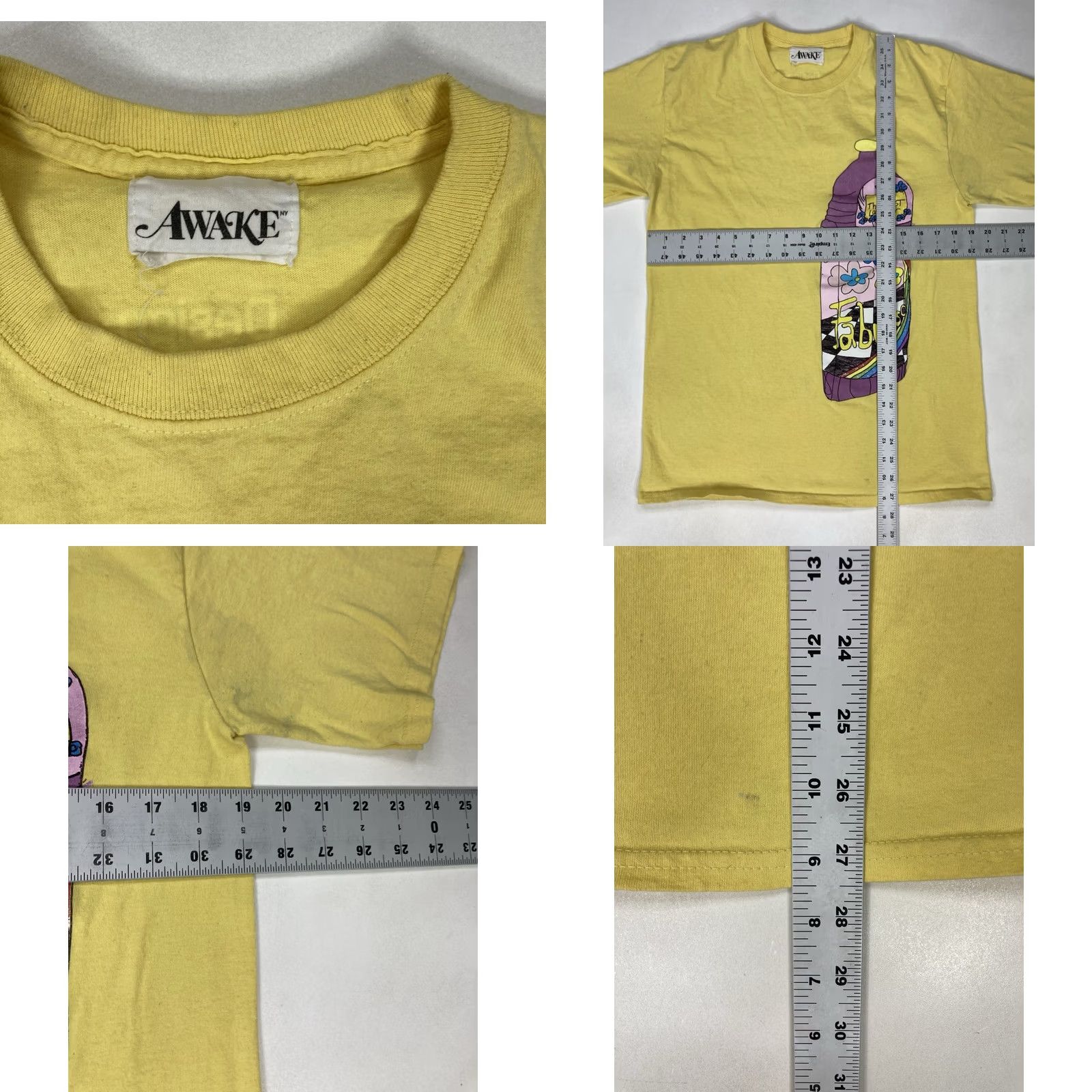 Awake NY Awake Tschabalala Design Miami Graphic T-shirt Men Medium Yellow Short Sleeve Size US M / EU 48-50 / 2 - 8 Thumbnail