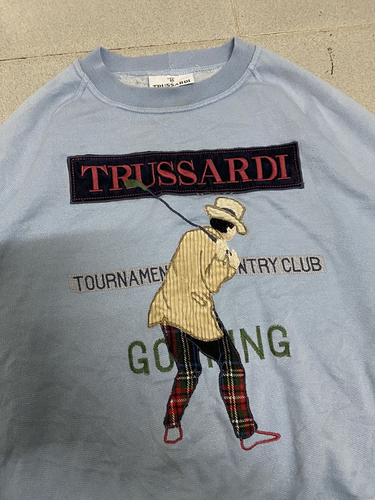 Trussardi × Vintage Offer‼️Vintage Trussardi Embroided Logo Sweatshirt Size US S / EU 44-46 / 1 - 2 Thumbnail